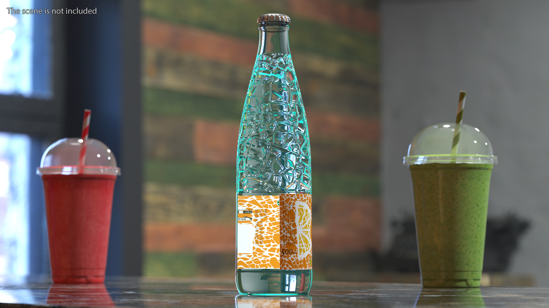 3D Bottle of Vichy Catalan Water Orange
