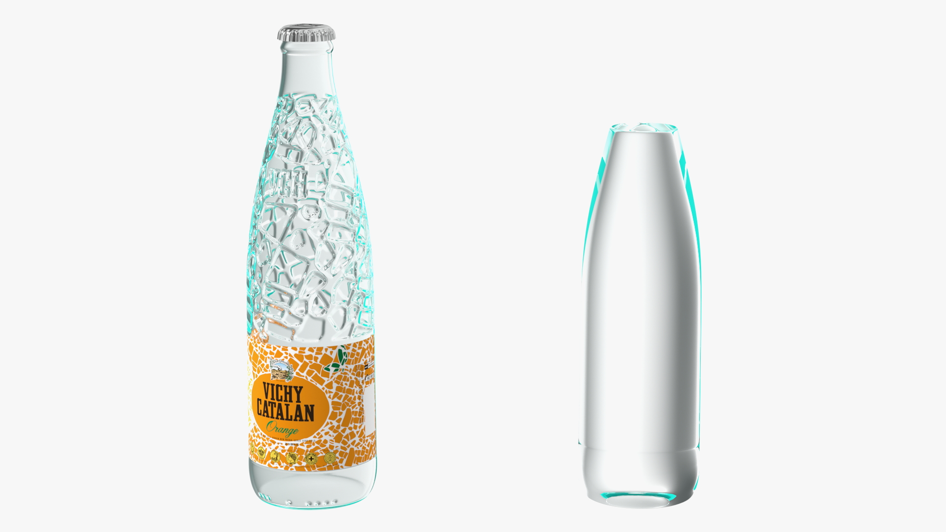 3D Bottle of Vichy Catalan Water Orange