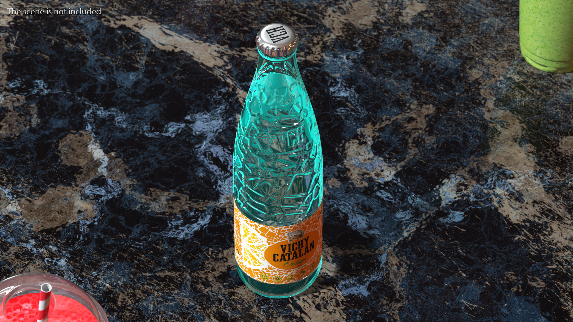 3D Bottle of Vichy Catalan Water Orange