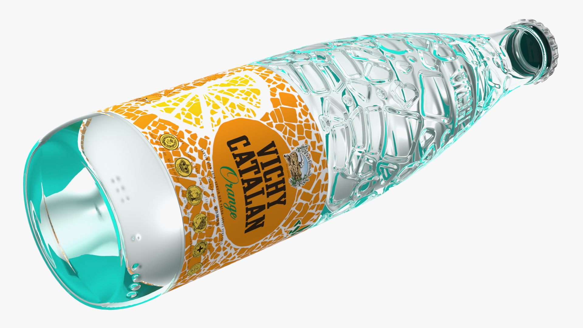 3D Bottle of Vichy Catalan Water Orange