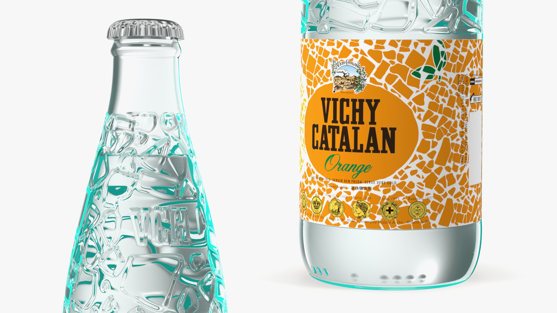 3D Bottle of Vichy Catalan Water Orange