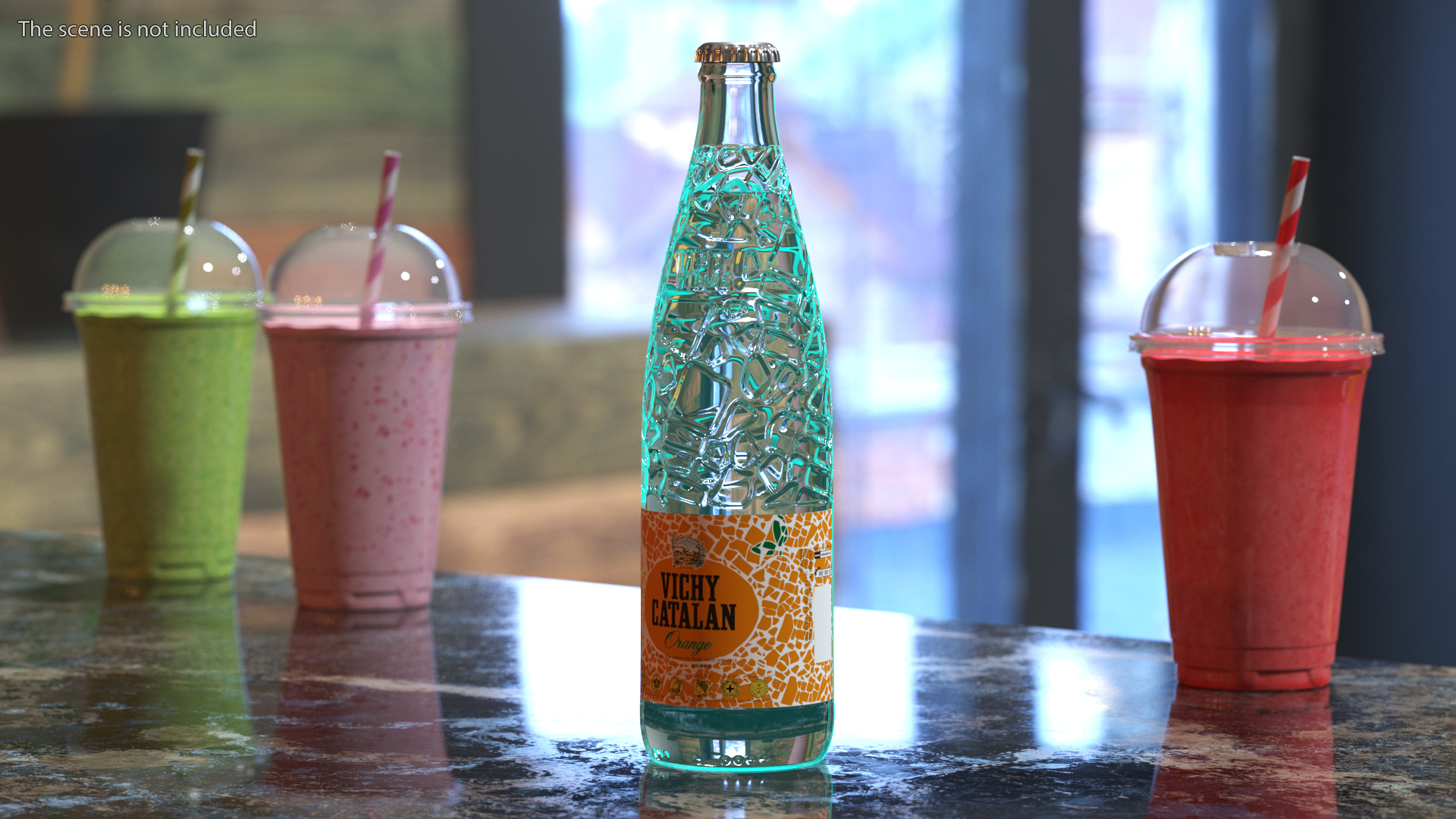 3D Bottle of Vichy Catalan Water Orange