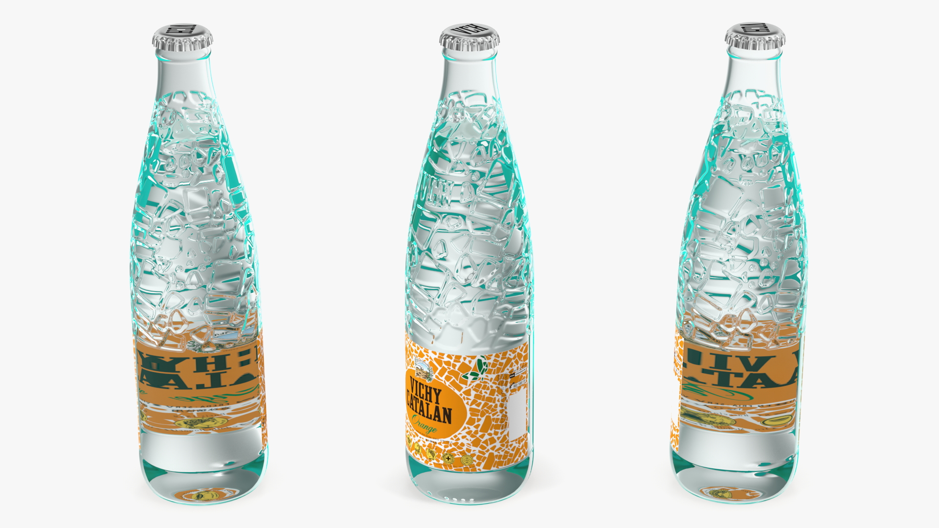 3D Bottle of Vichy Catalan Water Orange