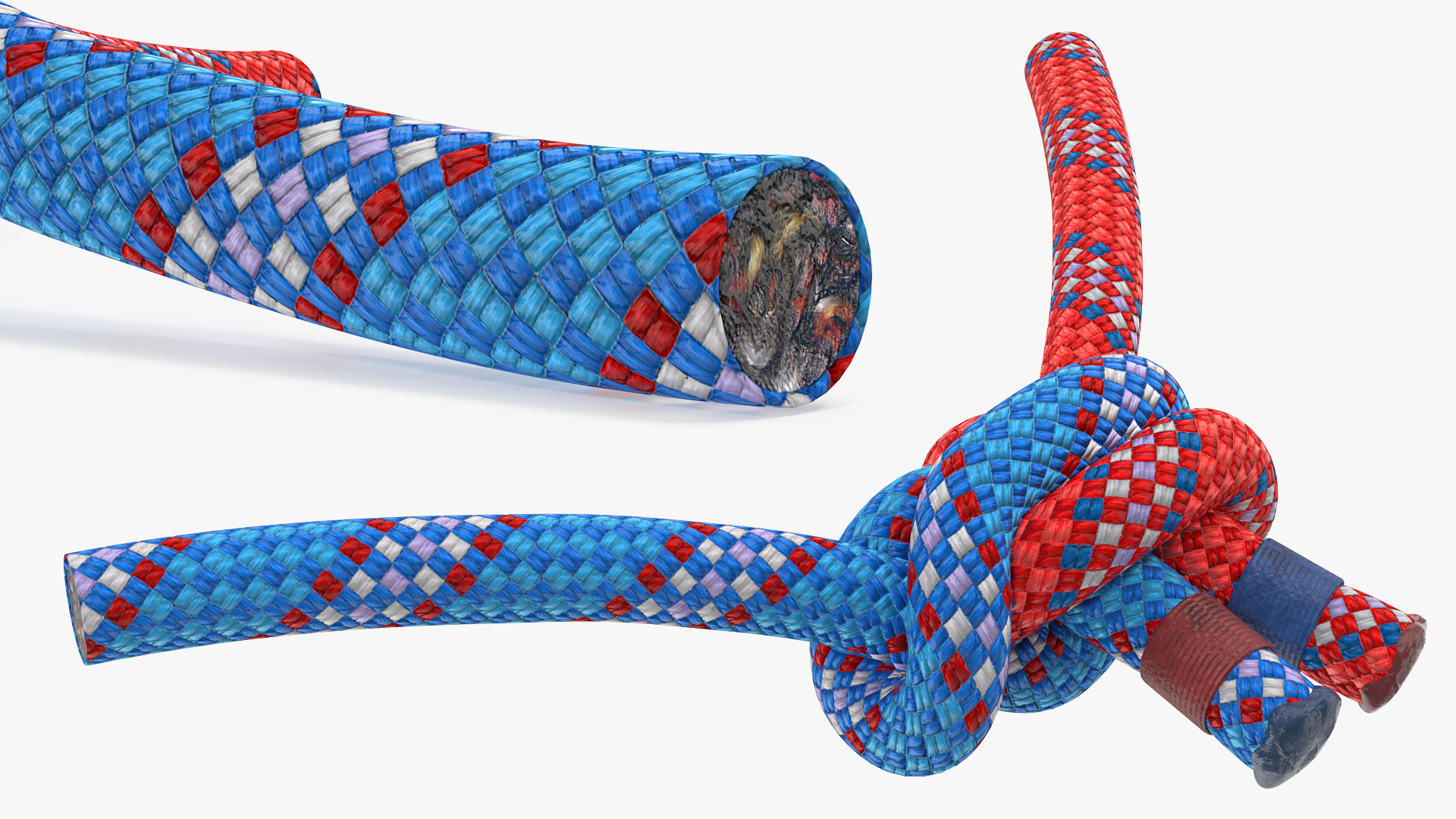 Alpine Butterfly Bend Knot Colored 3D model
