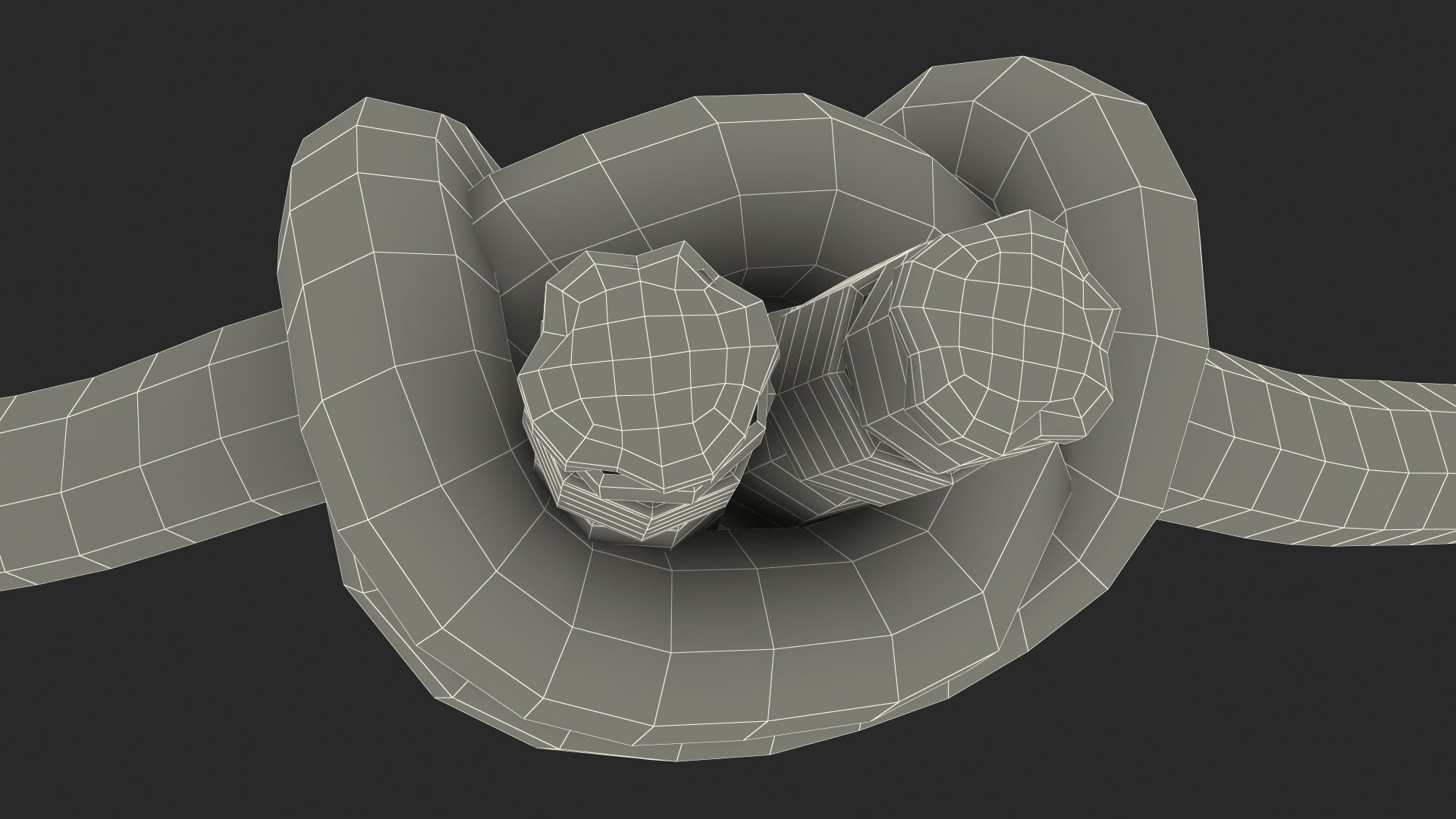 Alpine Butterfly Bend Knot Colored 3D model