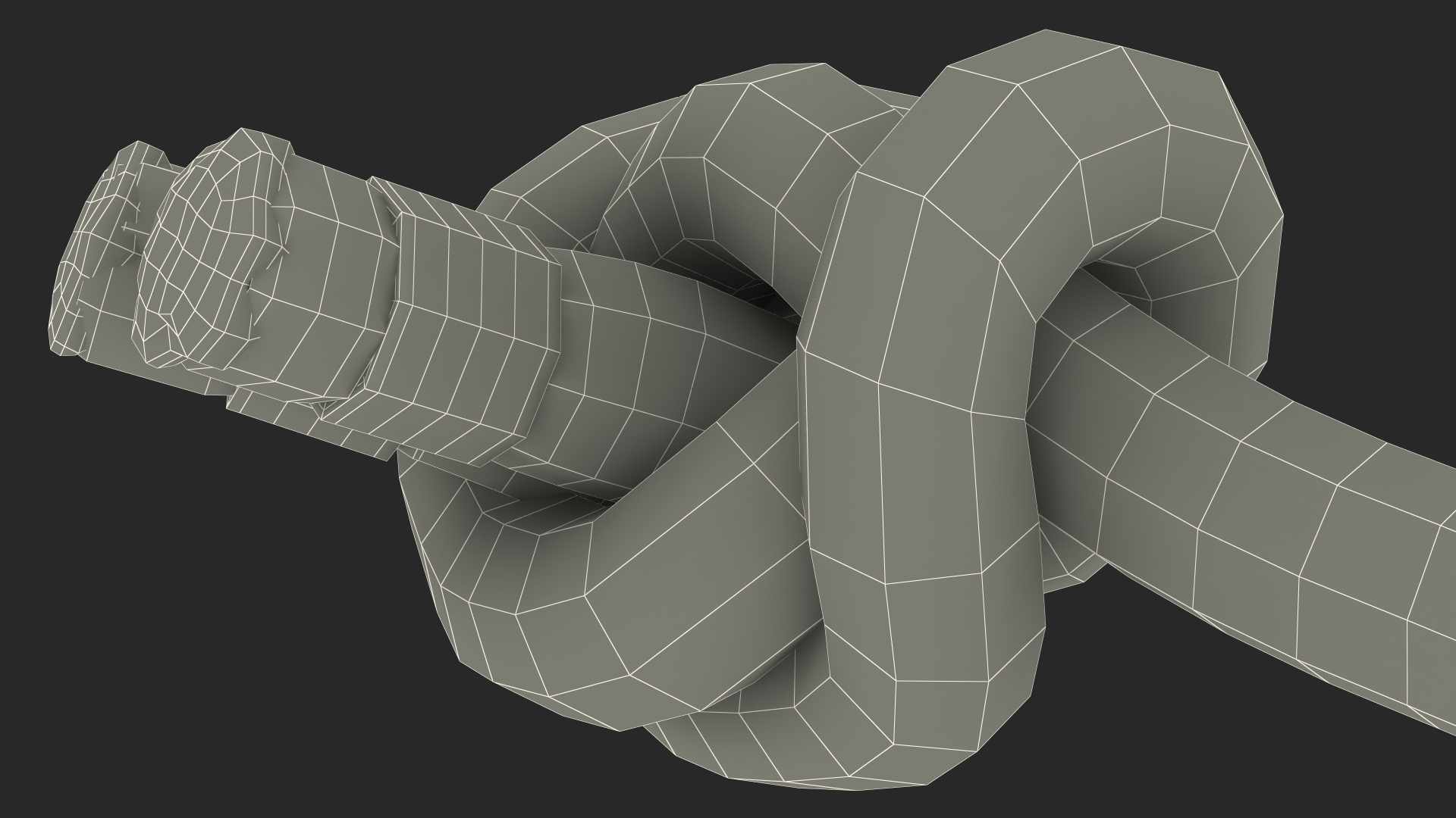Alpine Butterfly Bend Knot Colored 3D model