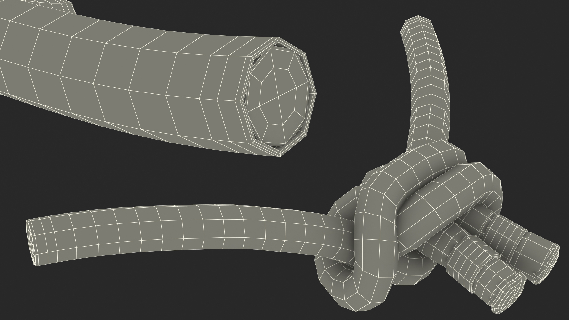 Alpine Butterfly Bend Knot Colored 3D model