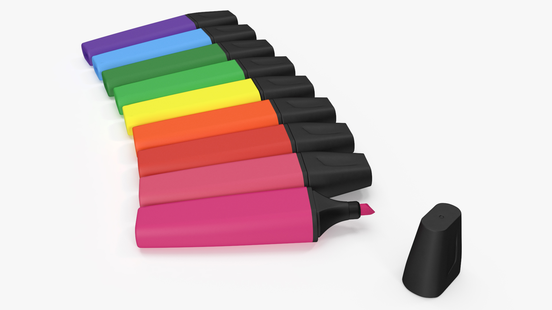 3D model Generic Highlighter Markers Set 9 Colors