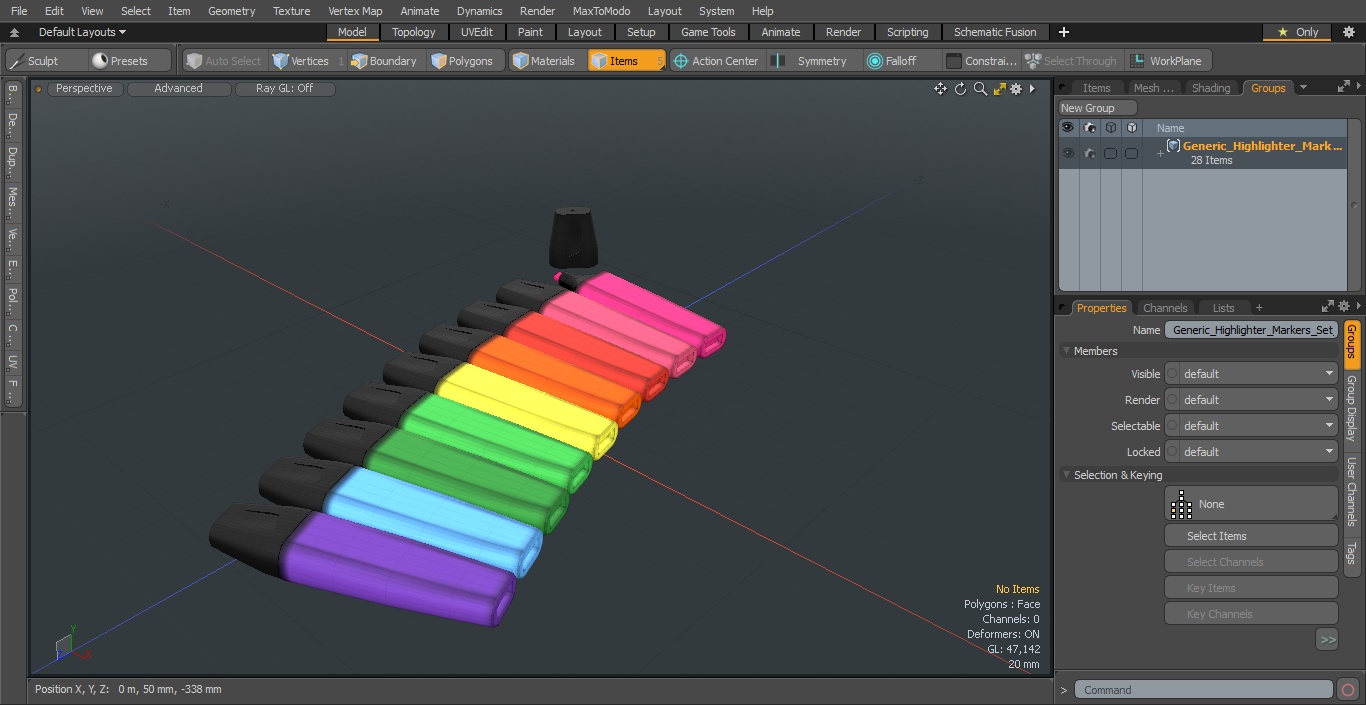 3D model Generic Highlighter Markers Set 9 Colors