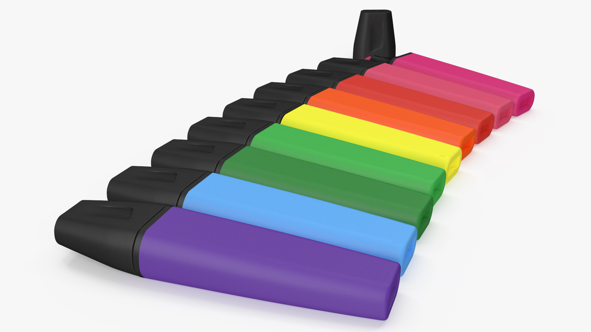 3D model Generic Highlighter Markers Set 9 Colors