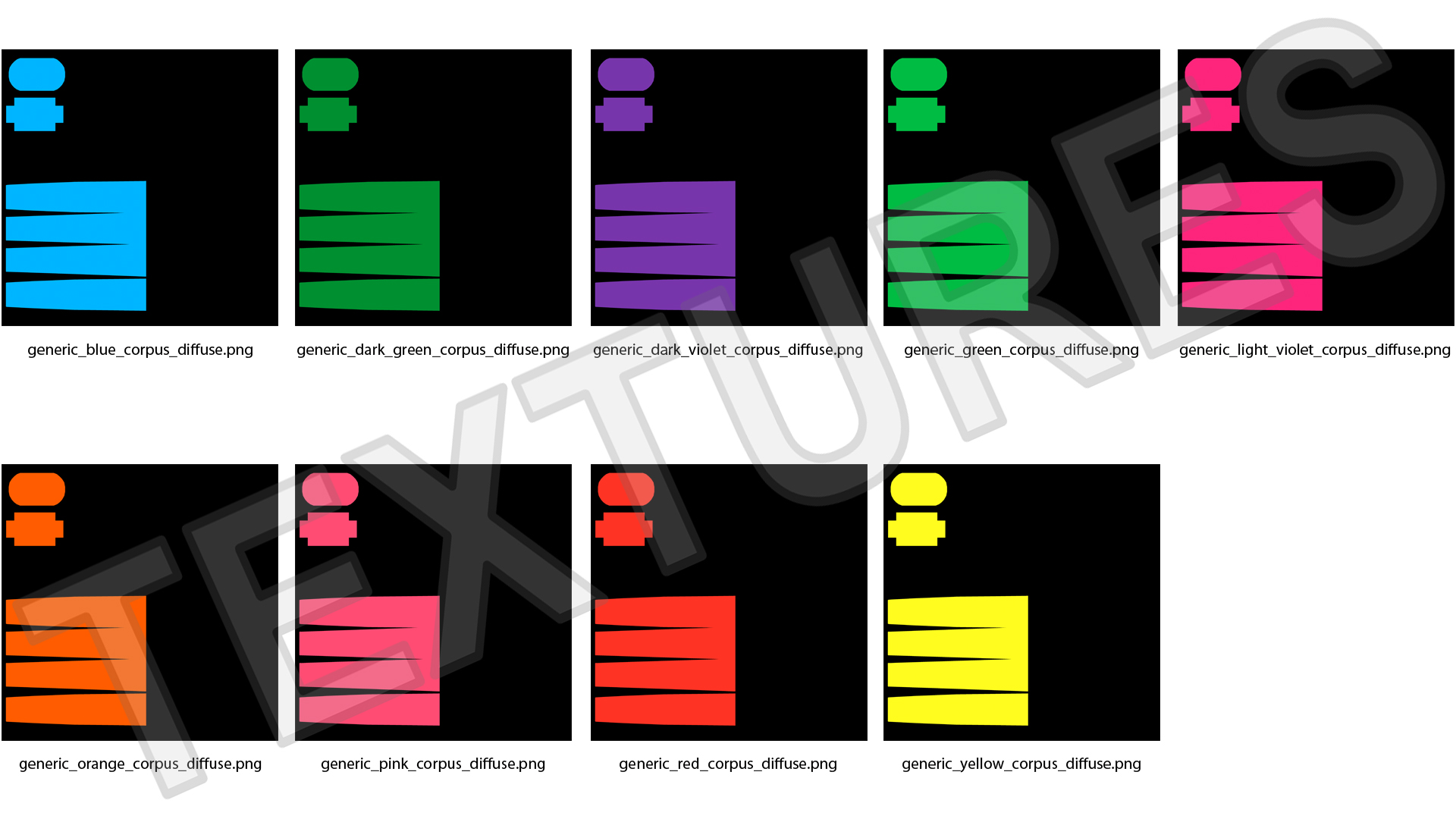 3D model Generic Highlighter Markers Set 9 Colors