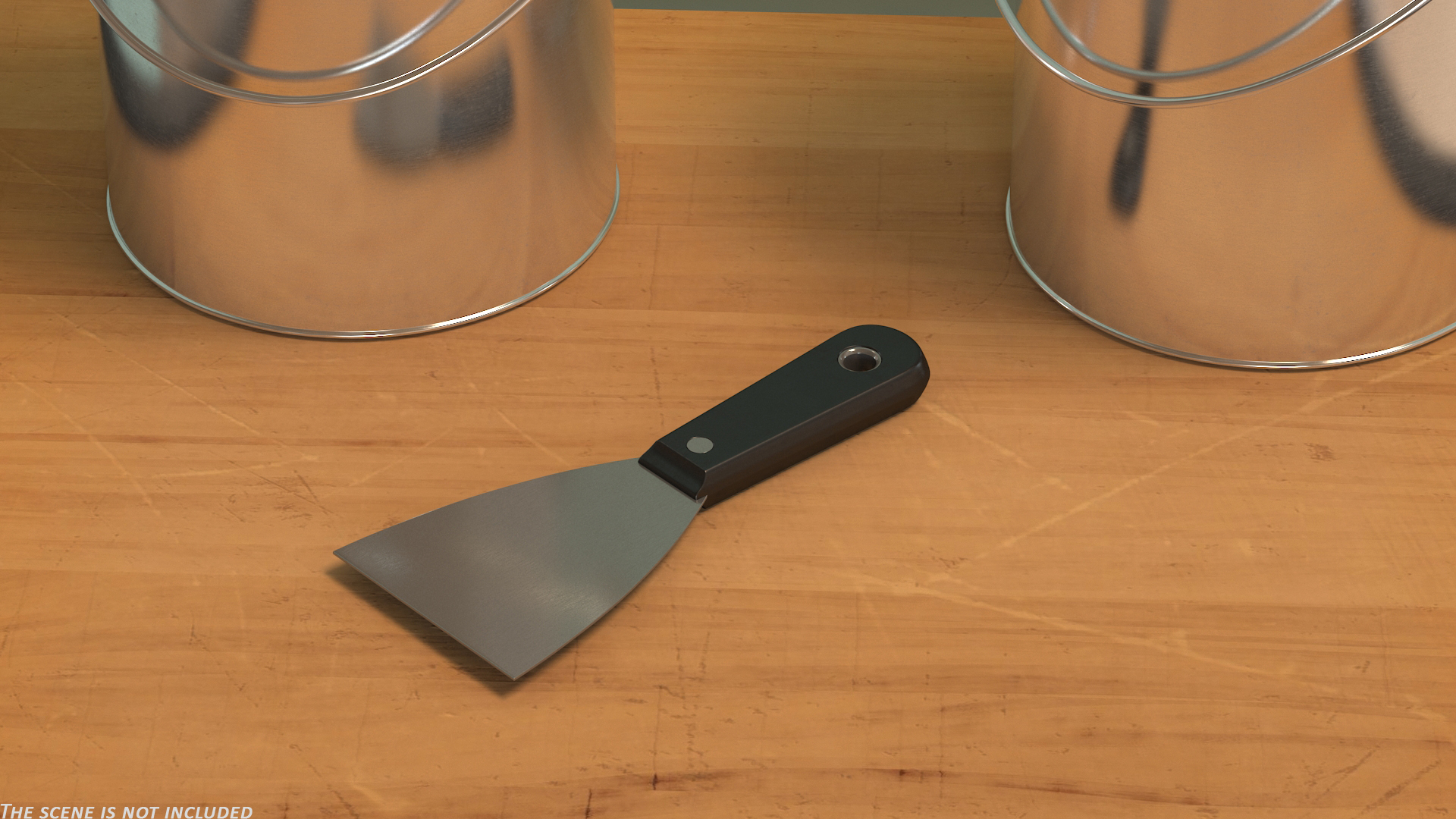 Scraper 3 Inch Black Handle 3D