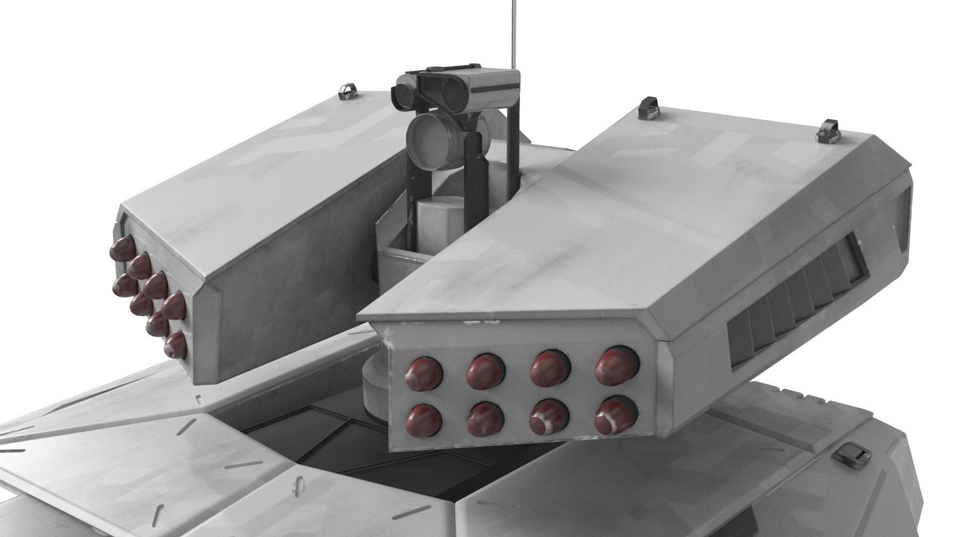3D Old Fantastic War Vehicle Winter Color model