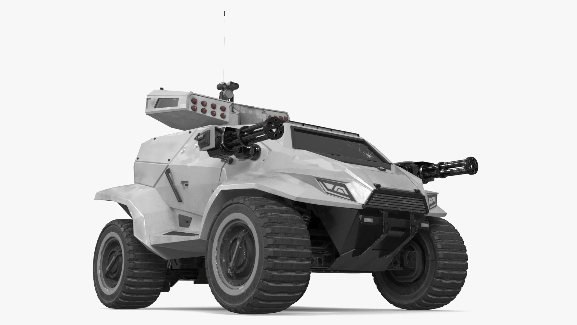 3D Old Fantastic War Vehicle Winter Color model