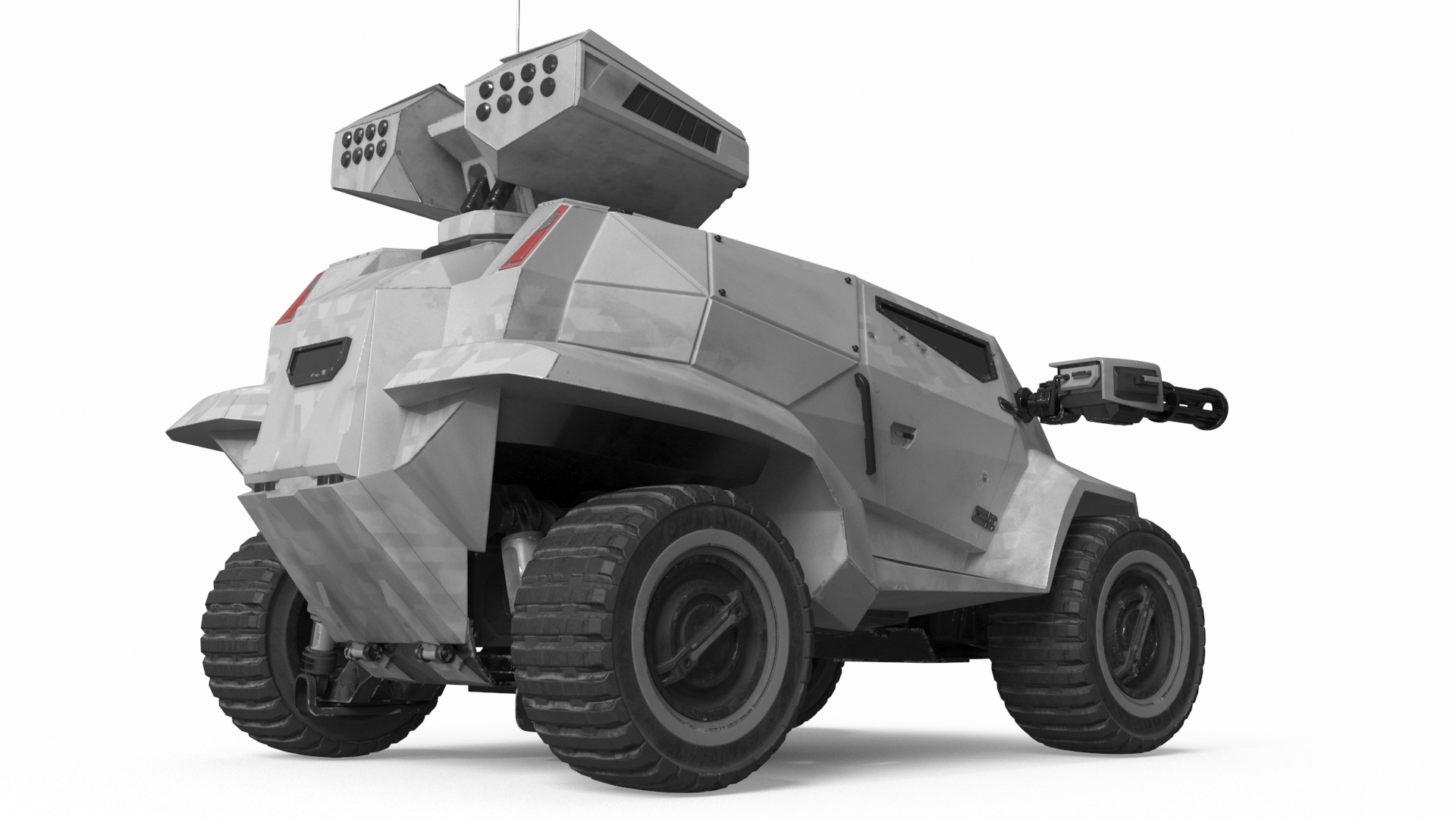3D Old Fantastic War Vehicle Winter Color model