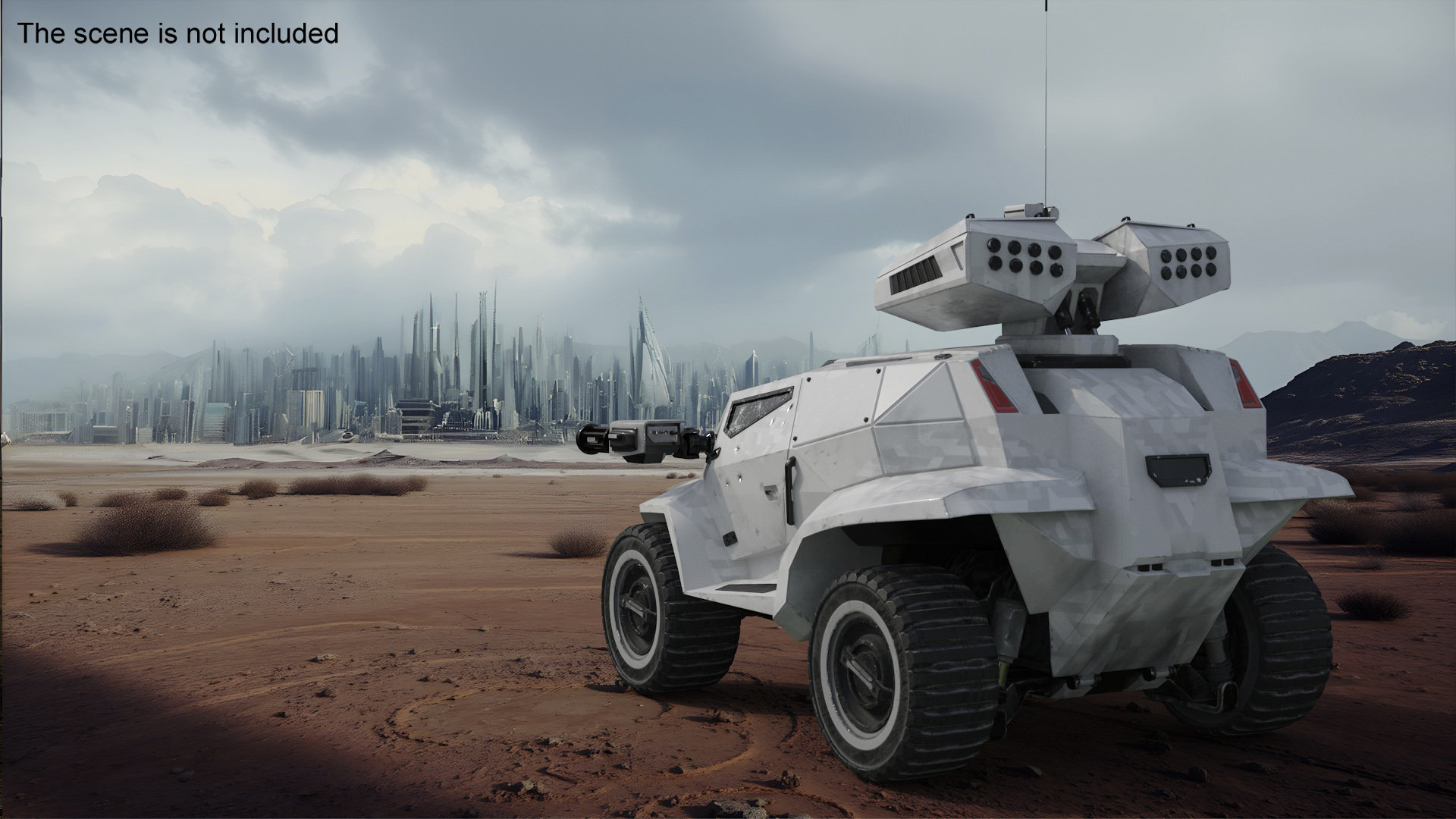 3D Old Fantastic War Vehicle Winter Color model