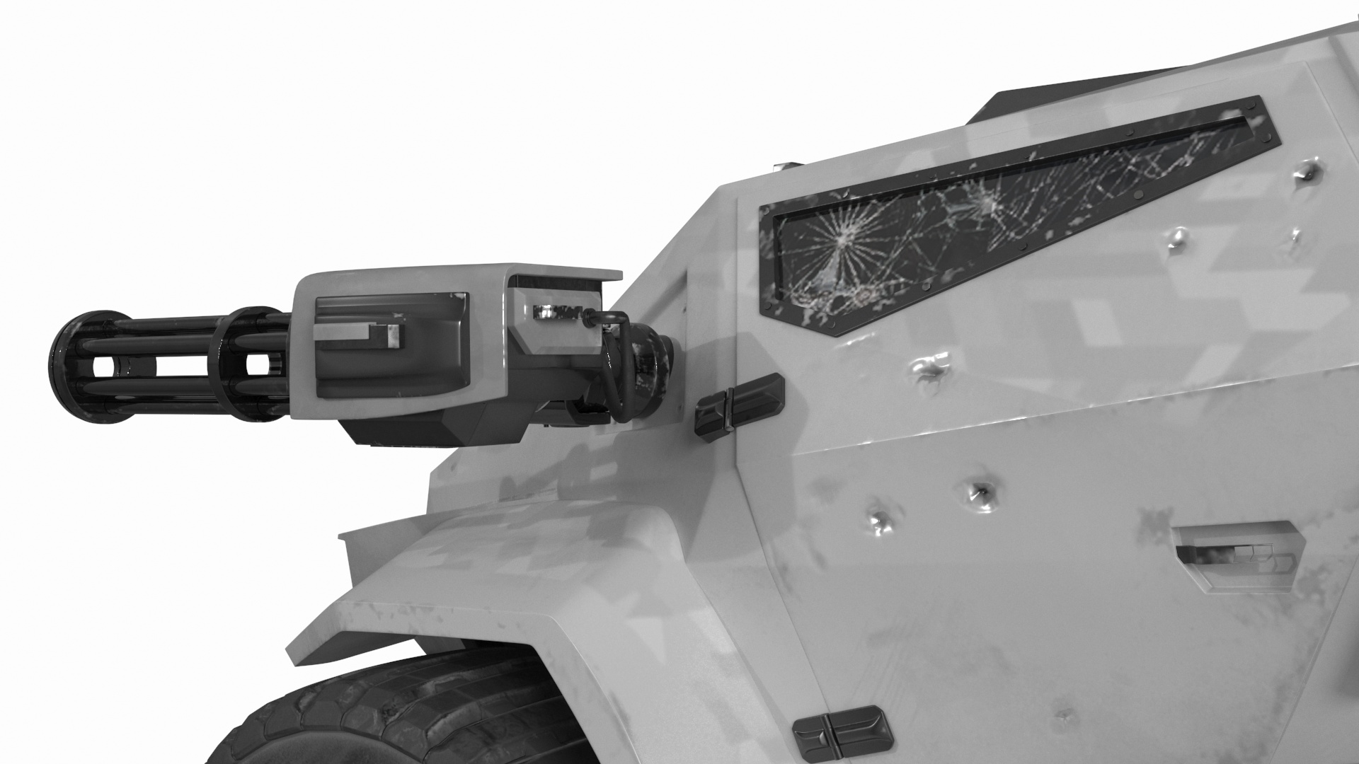 3D Old Fantastic War Vehicle Winter Color model