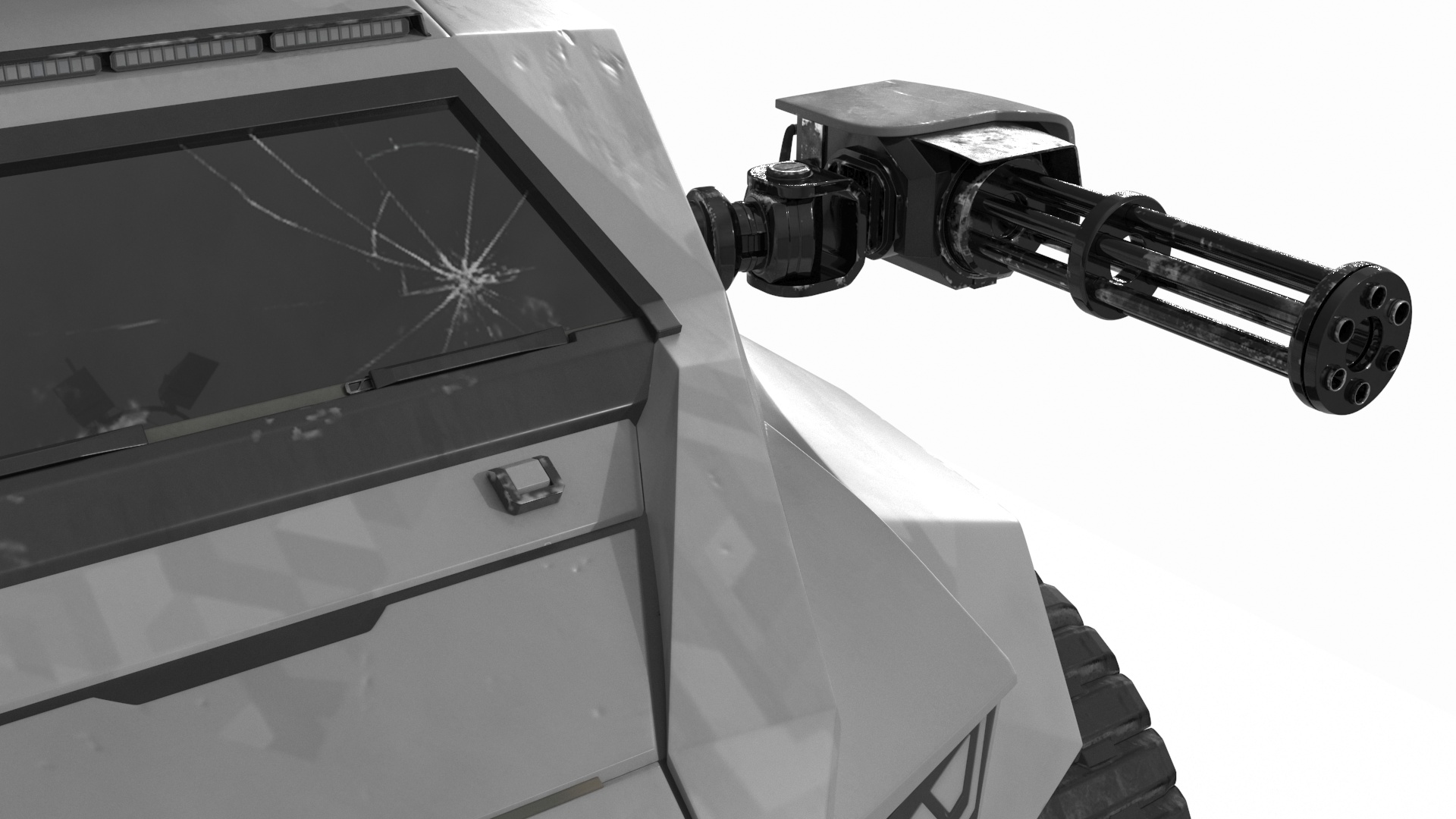 3D Old Fantastic War Vehicle Winter Color model