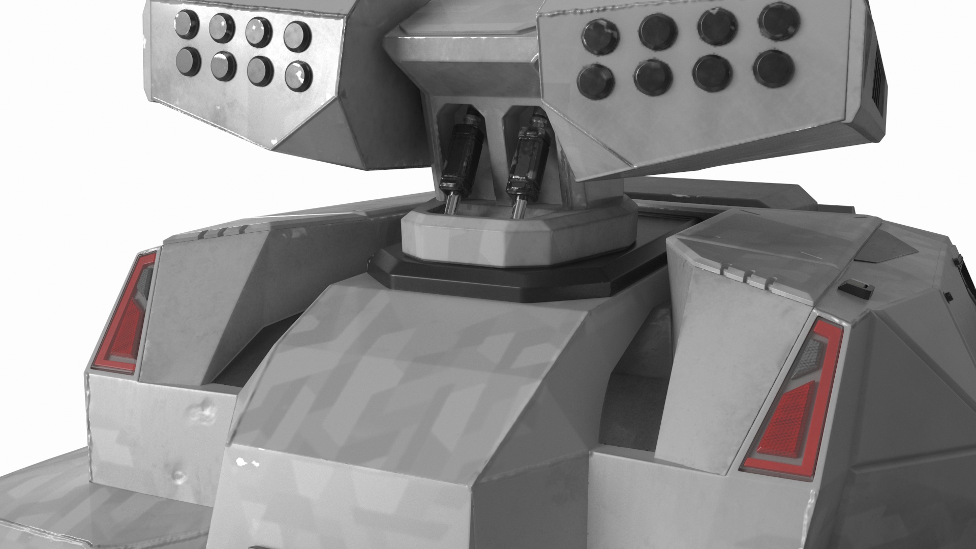 3D Old Fantastic War Vehicle Winter Color model