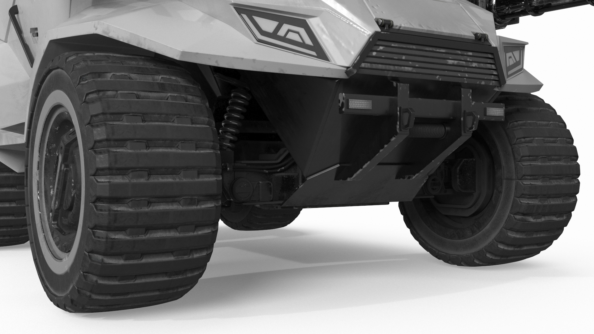 3D Old Fantastic War Vehicle Winter Color model
