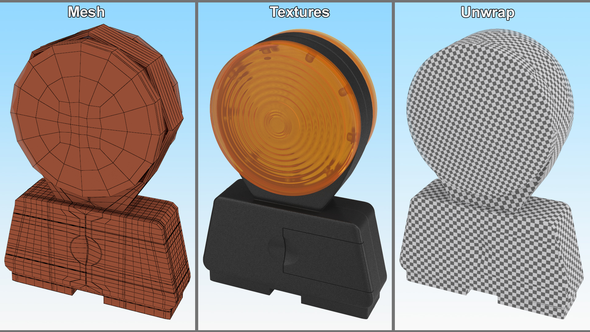 Road Warning Lamp 3D