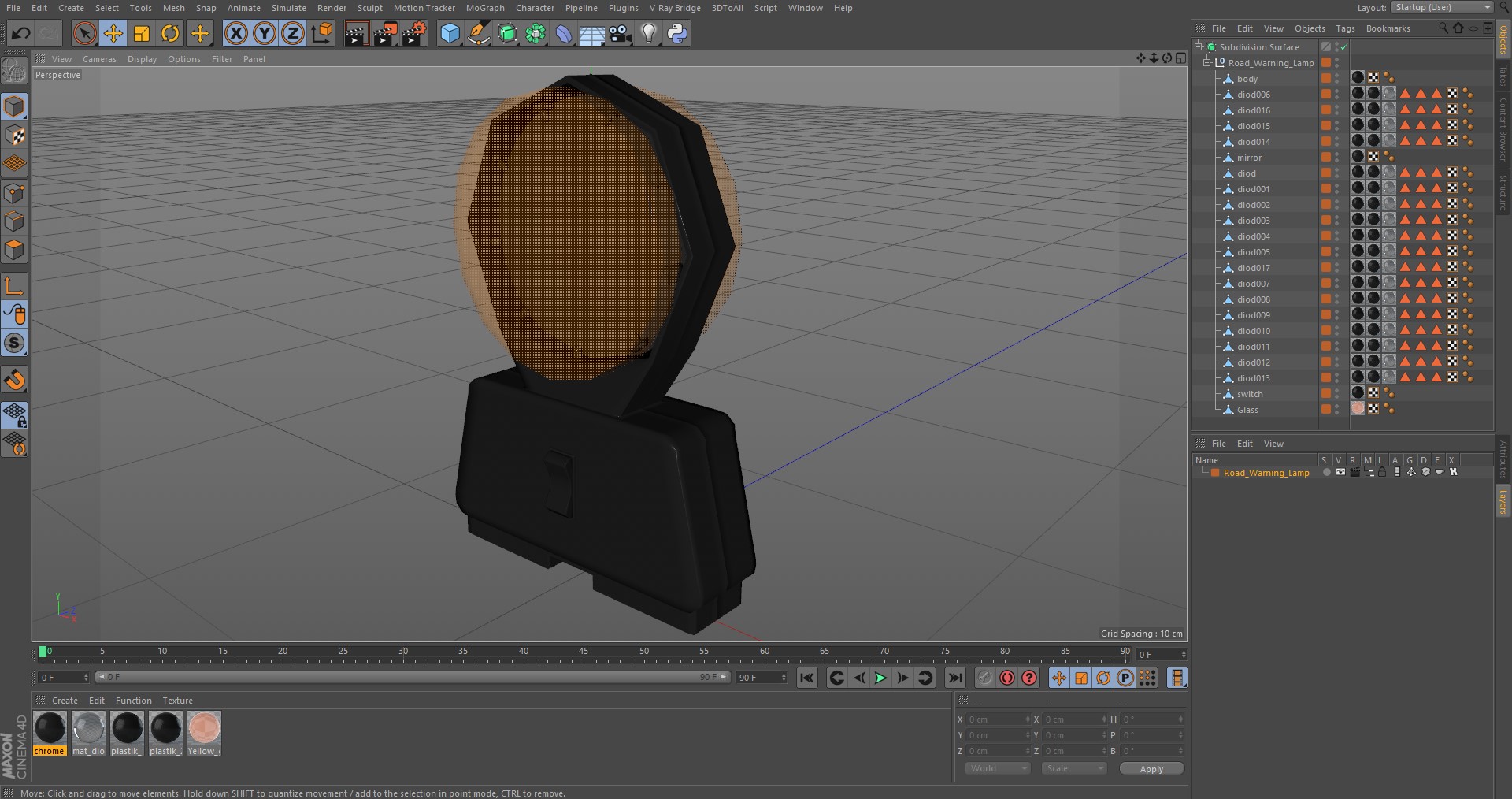 Road Warning Lamp 3D