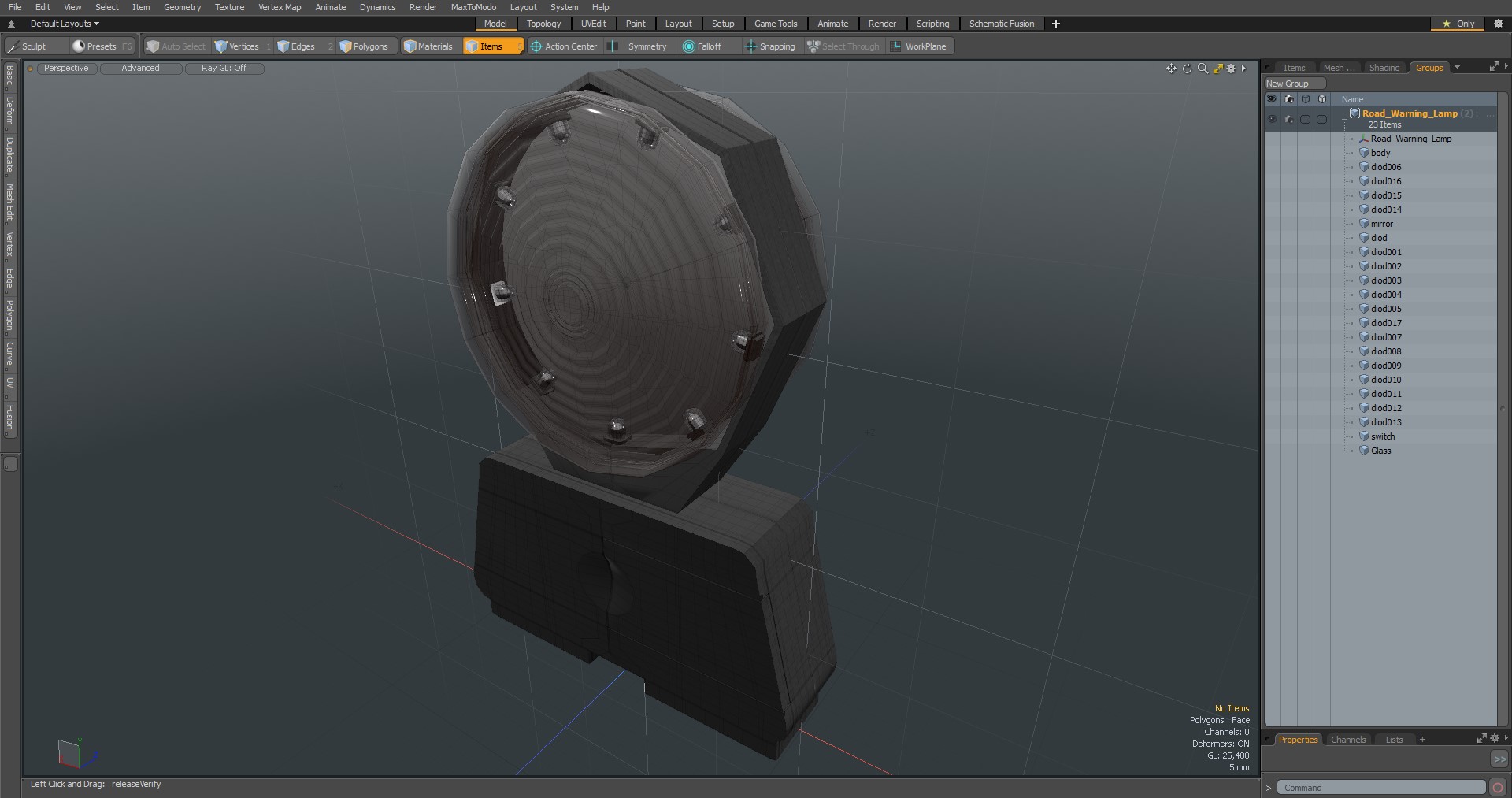 Road Warning Lamp 3D