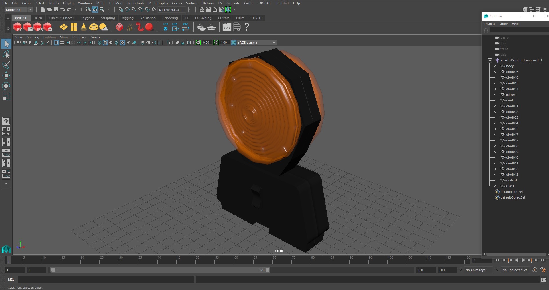 Road Warning Lamp 3D