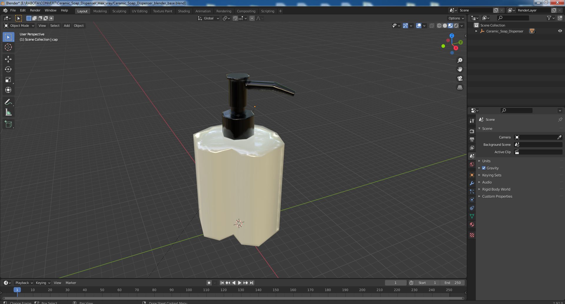 Ceramic Soap Dispenser 3D