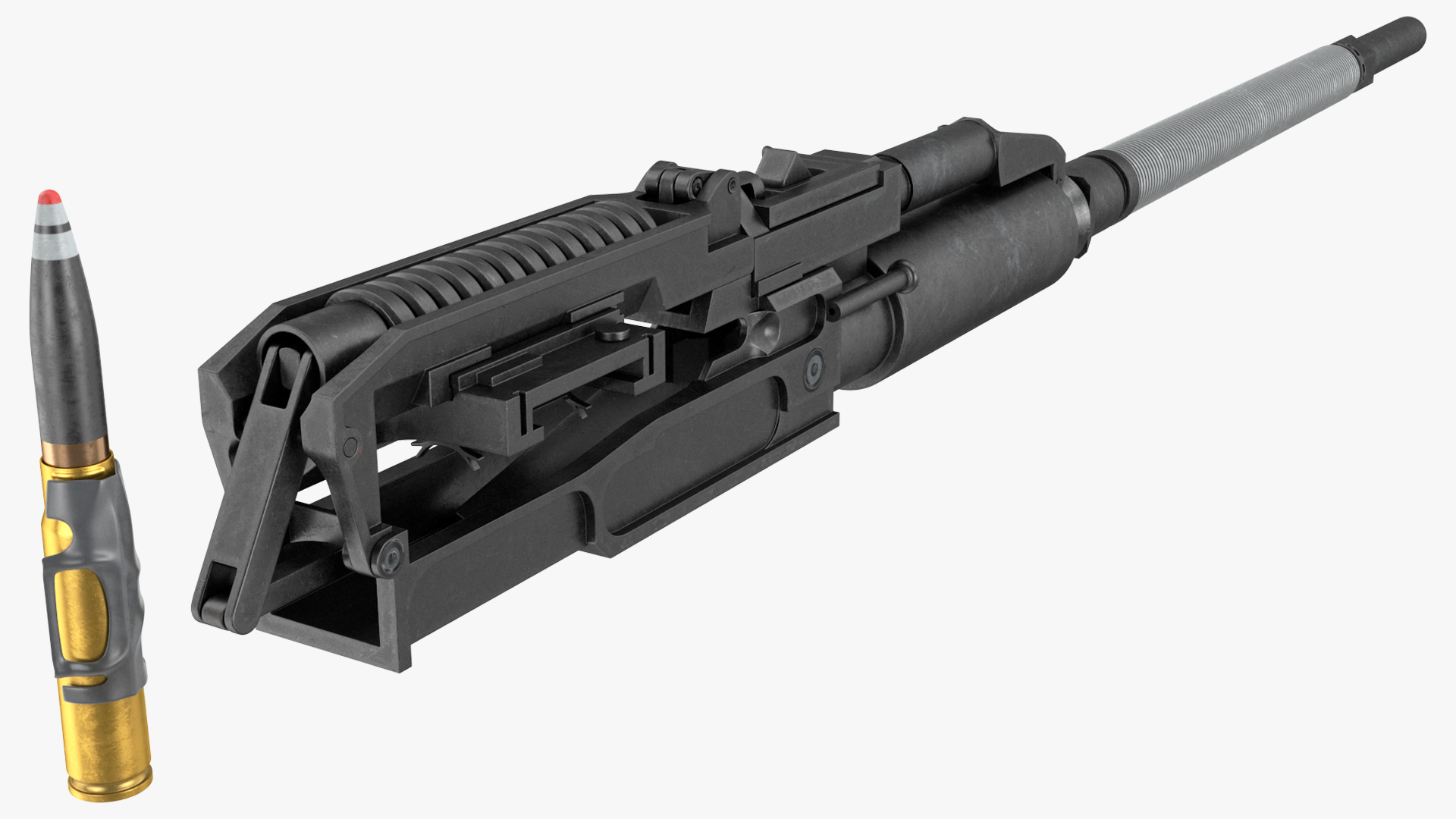 3D Aircraft Cannon Gryazev-Shipunov GSh-30-1 with Ammo