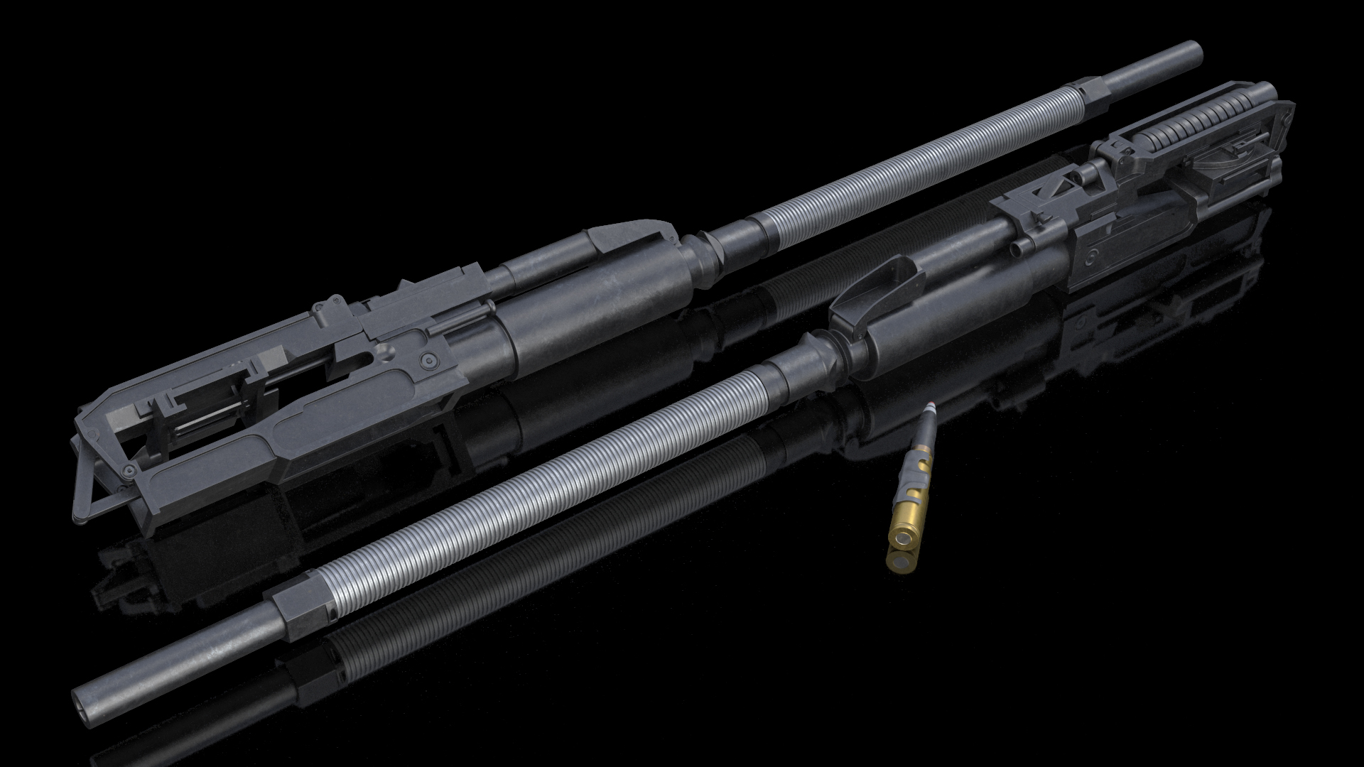 3D Aircraft Cannon Gryazev-Shipunov GSh-30-1 with Ammo