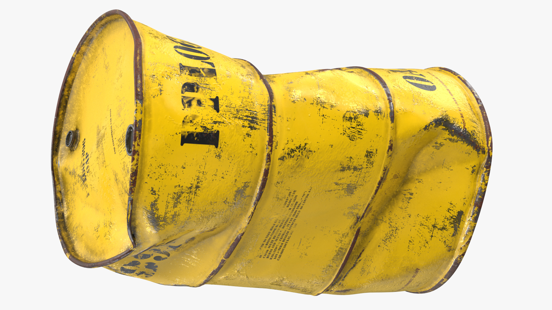 Damaged Radioactive Waste Barrel 3D
