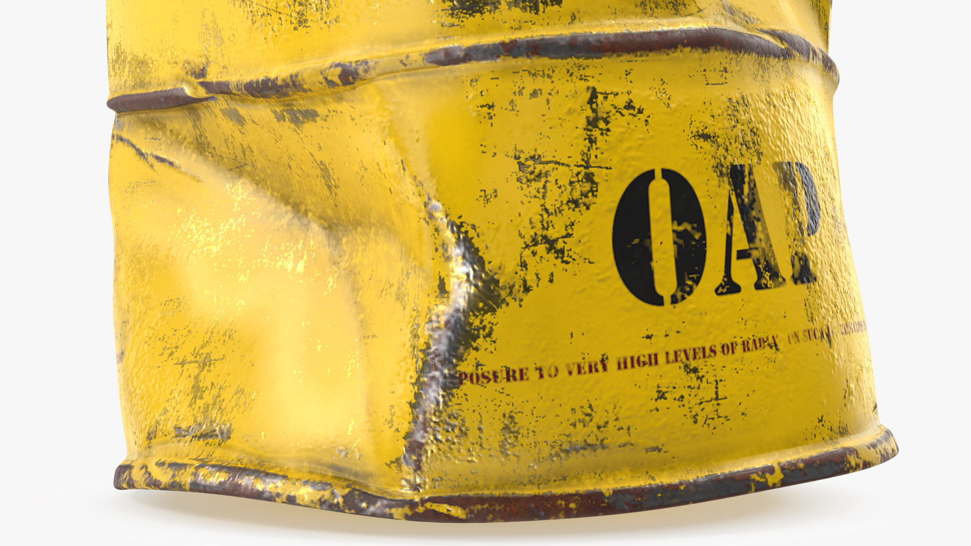 Damaged Radioactive Waste Barrel 3D