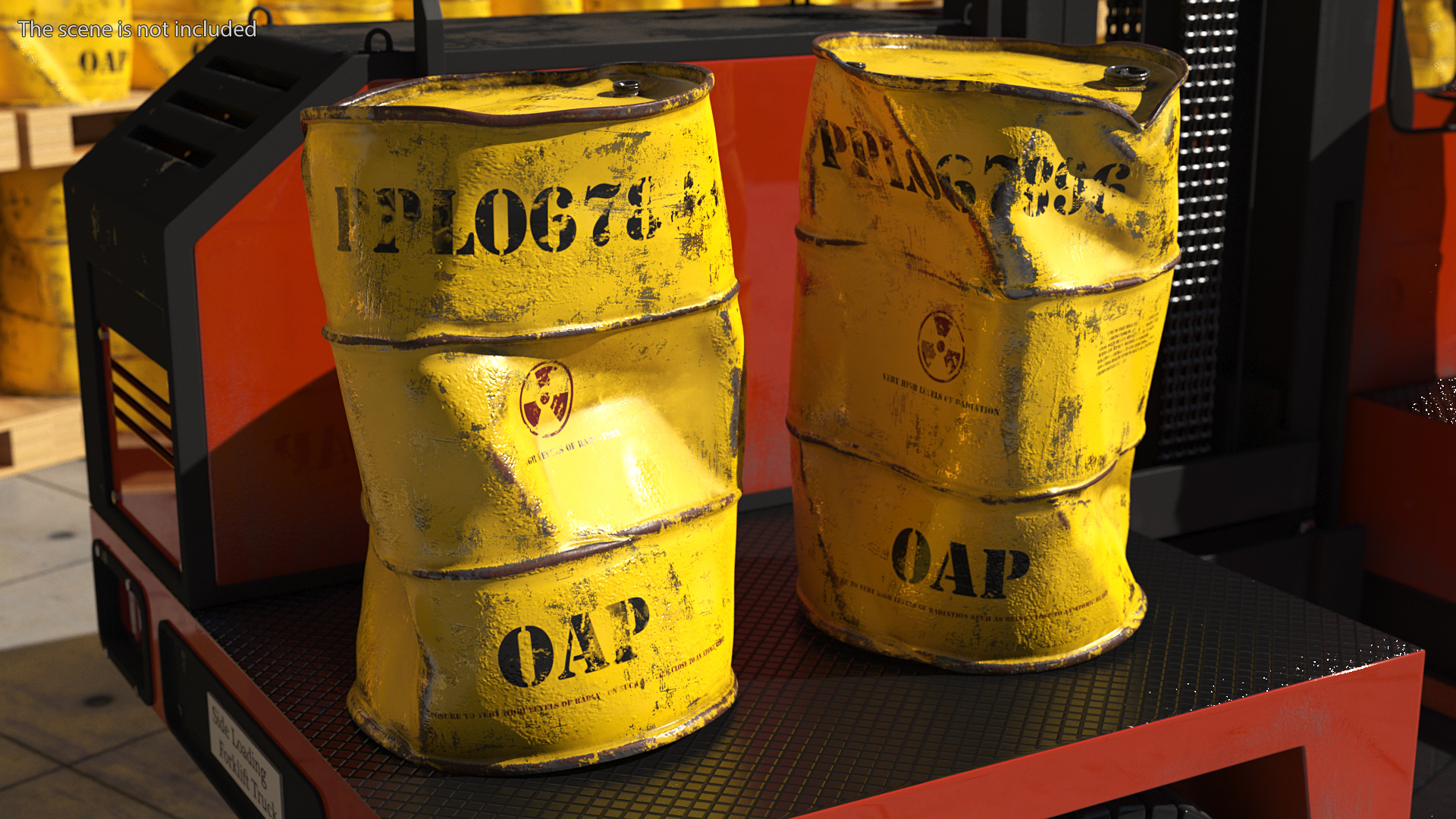 Damaged Radioactive Waste Barrel 3D