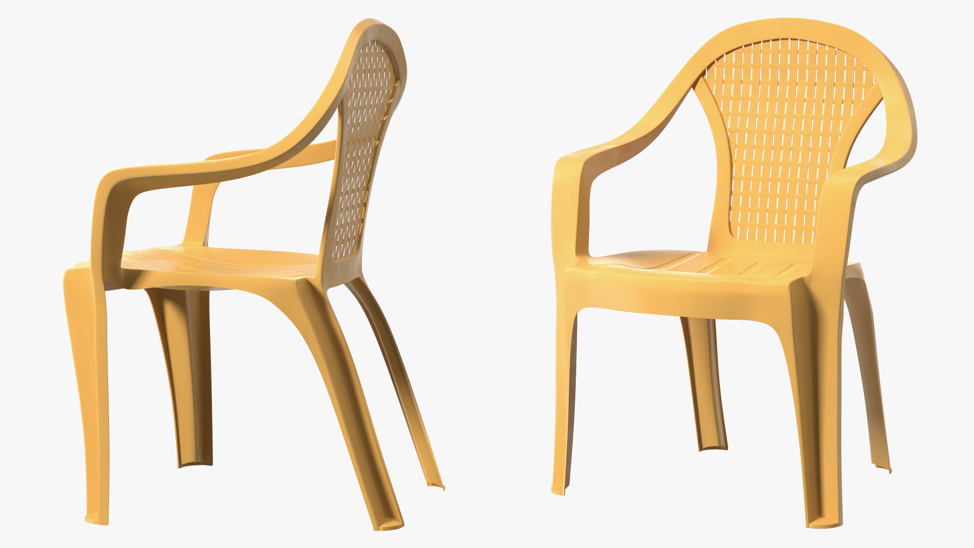 Monoblock Plastic Chair with Armrest Brown 3D