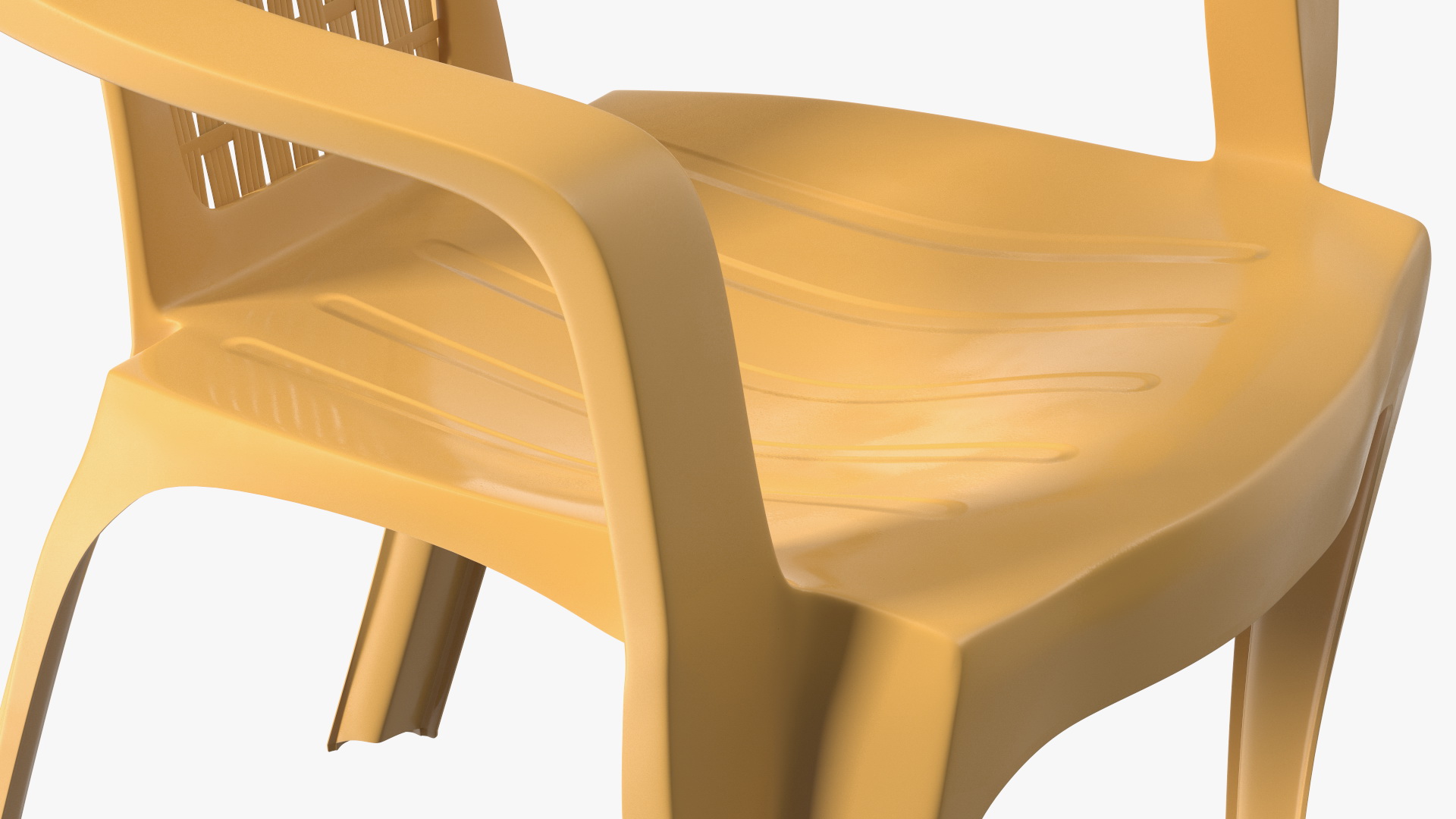 Monoblock Plastic Chair with Armrest Brown 3D