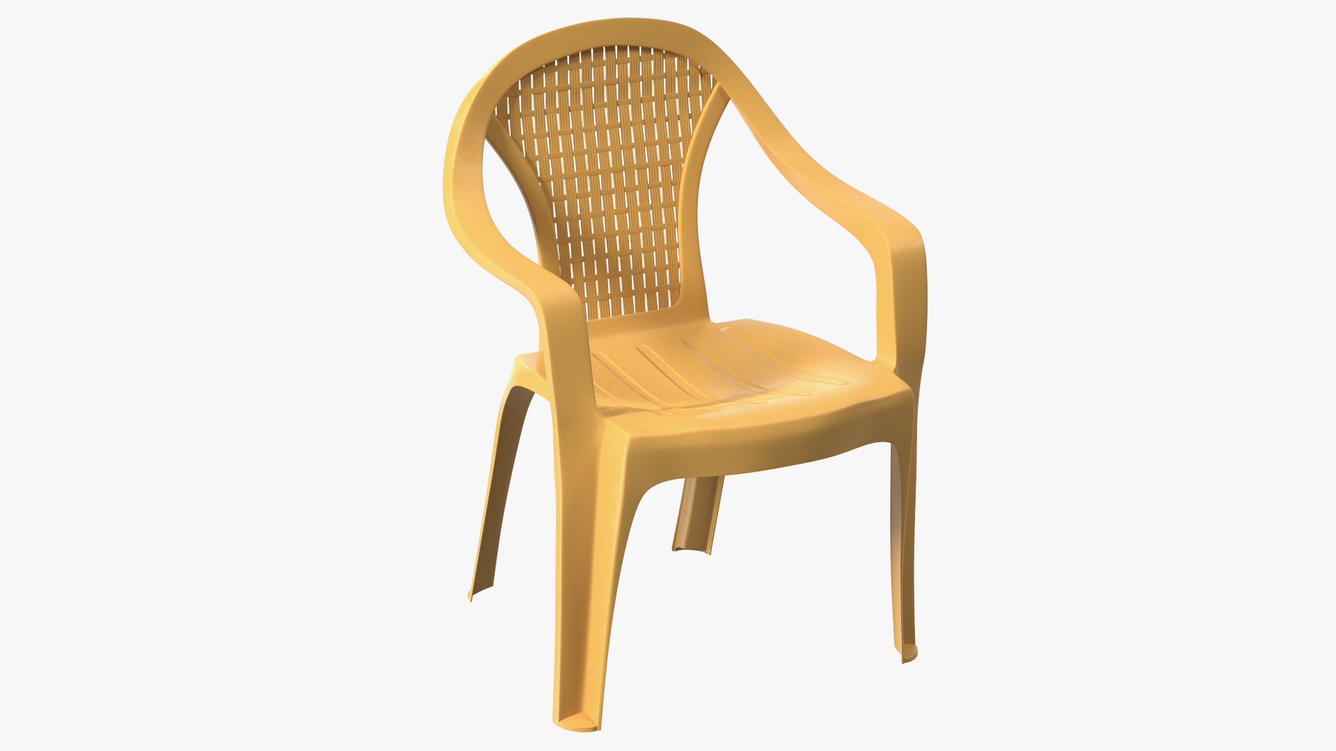 Monoblock Plastic Chair with Armrest Brown 3D