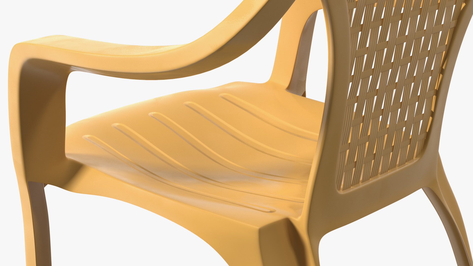 Monoblock Plastic Chair with Armrest Brown 3D