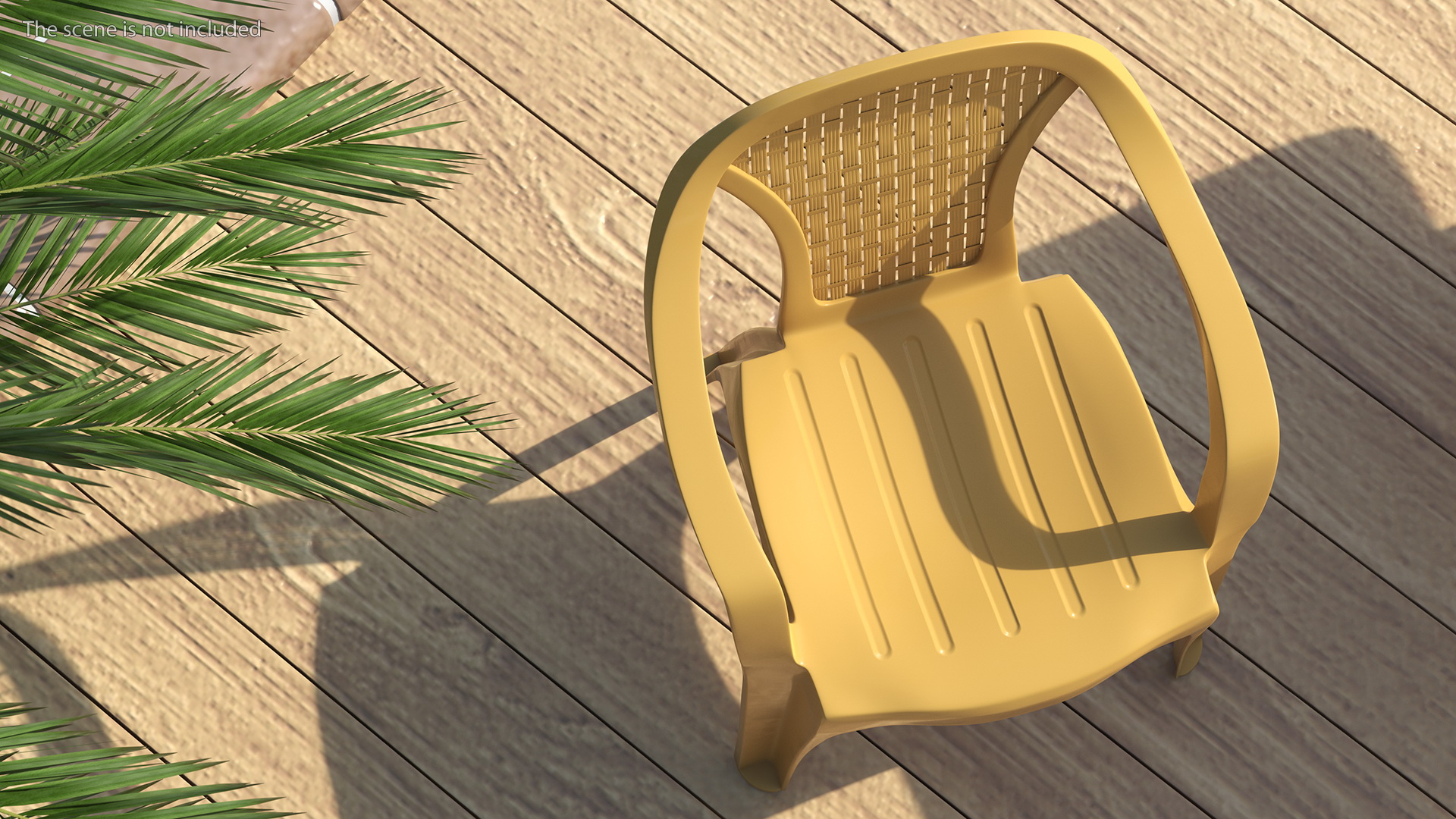 Monoblock Plastic Chair with Armrest Brown 3D