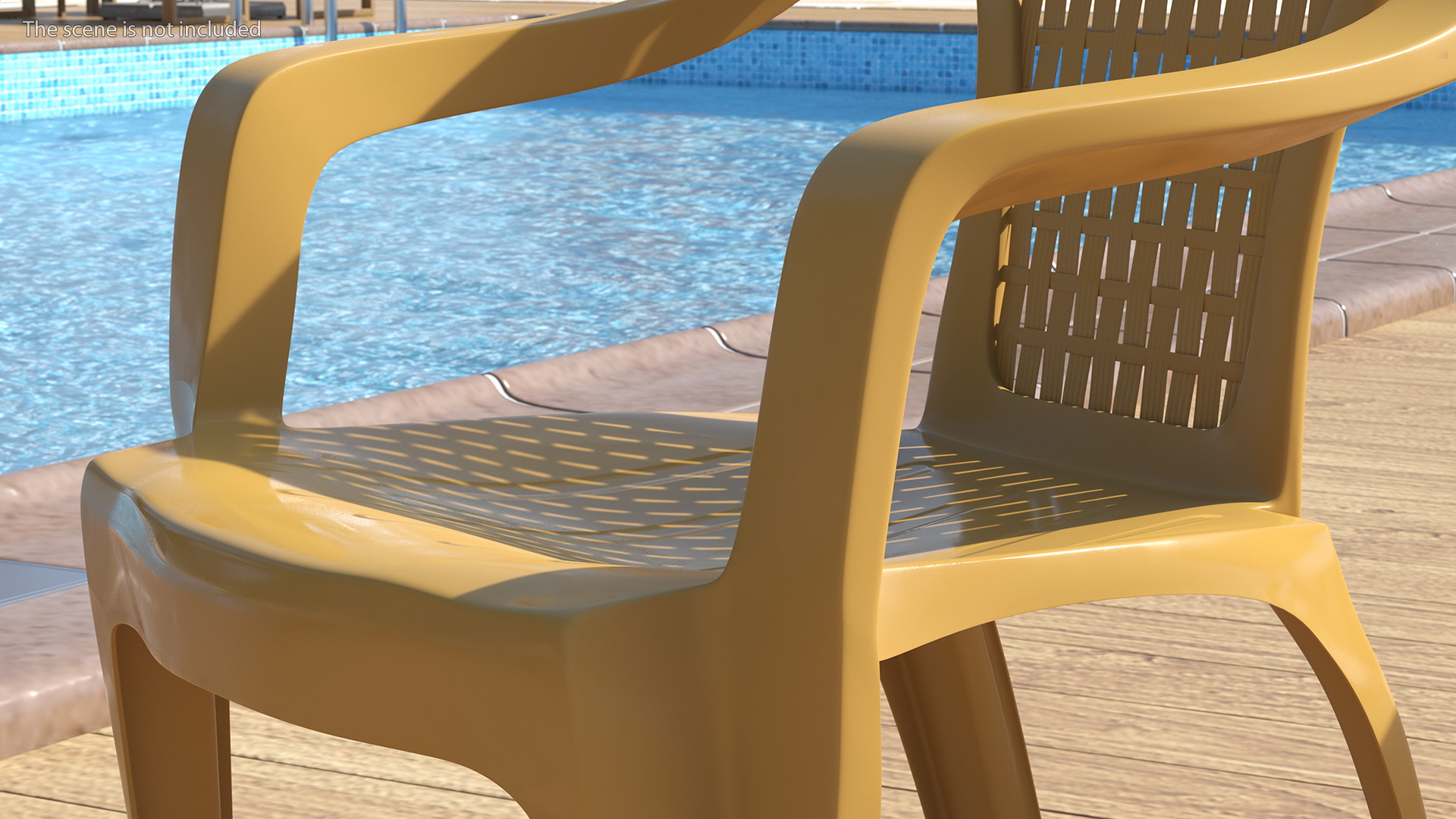Monoblock Plastic Chair with Armrest Brown 3D