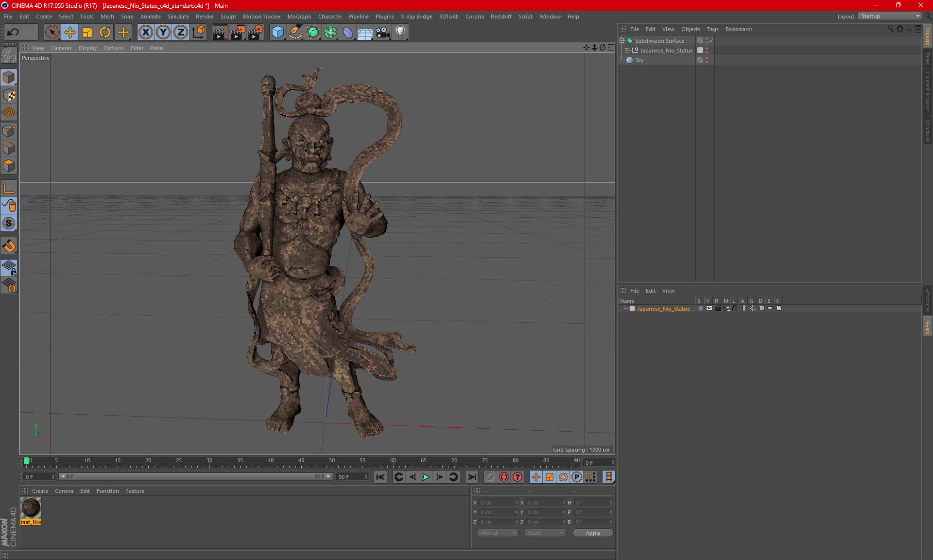 Japanese Nio Statue 3D model