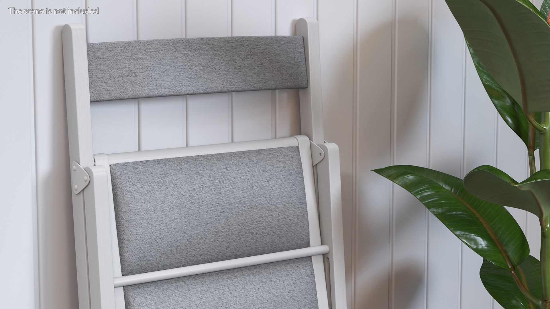 3D Soft Seat Folding Chair White Closed