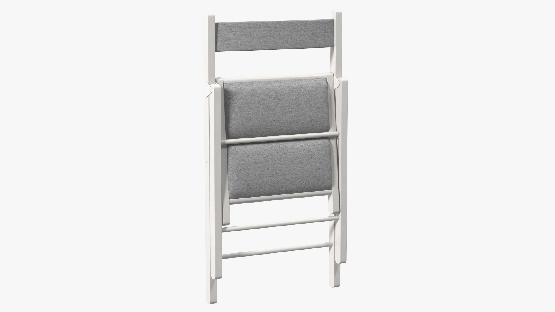 3D Soft Seat Folding Chair White Closed