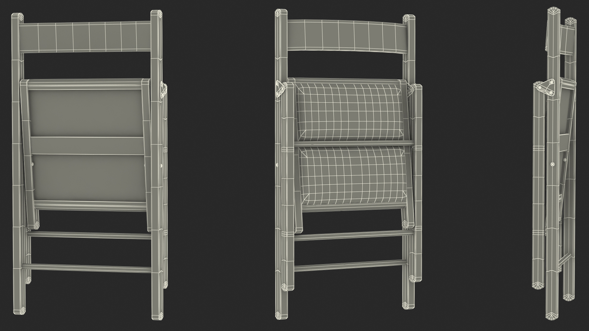 3D Soft Seat Folding Chair White Closed