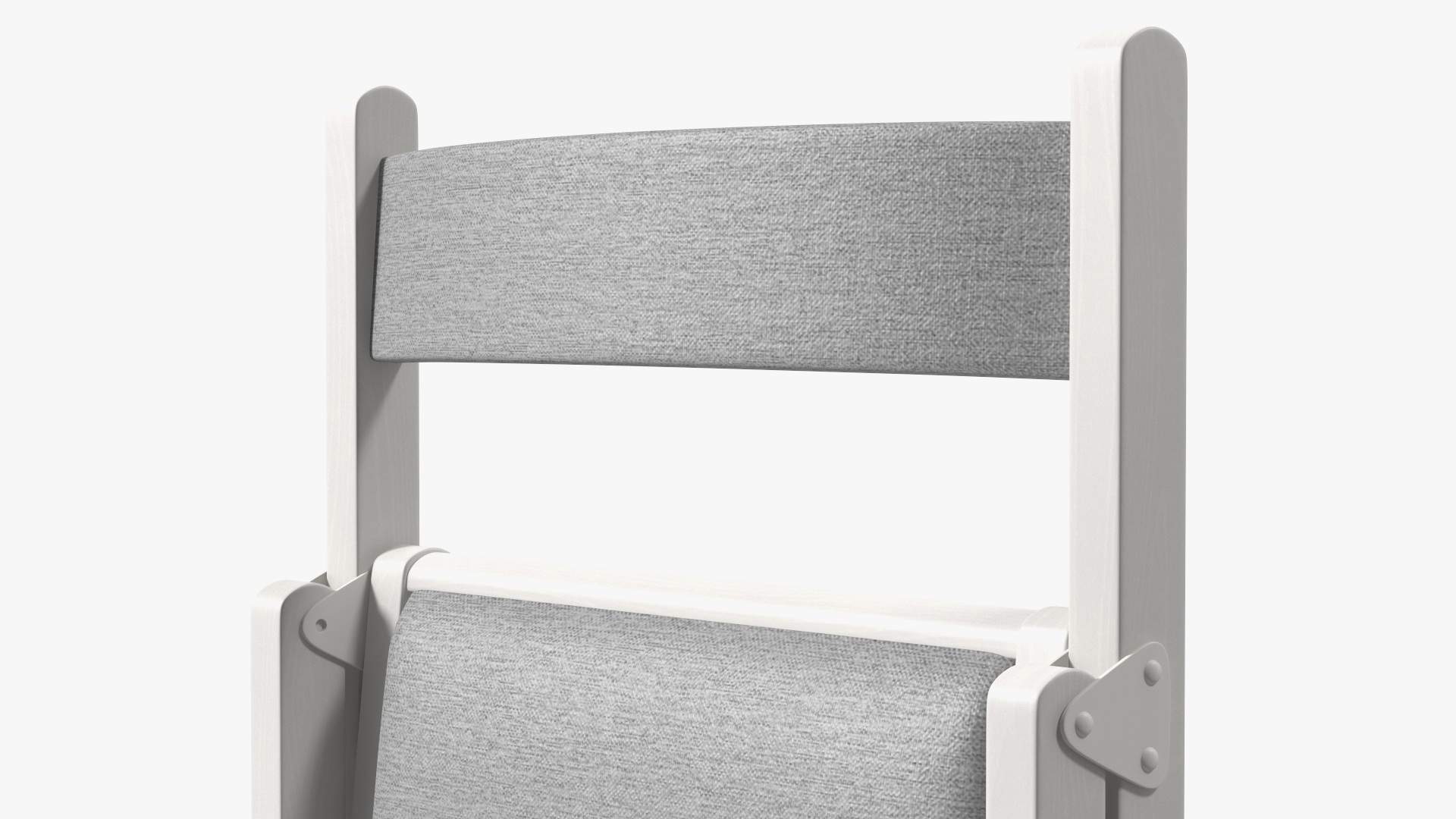 3D Soft Seat Folding Chair White Closed
