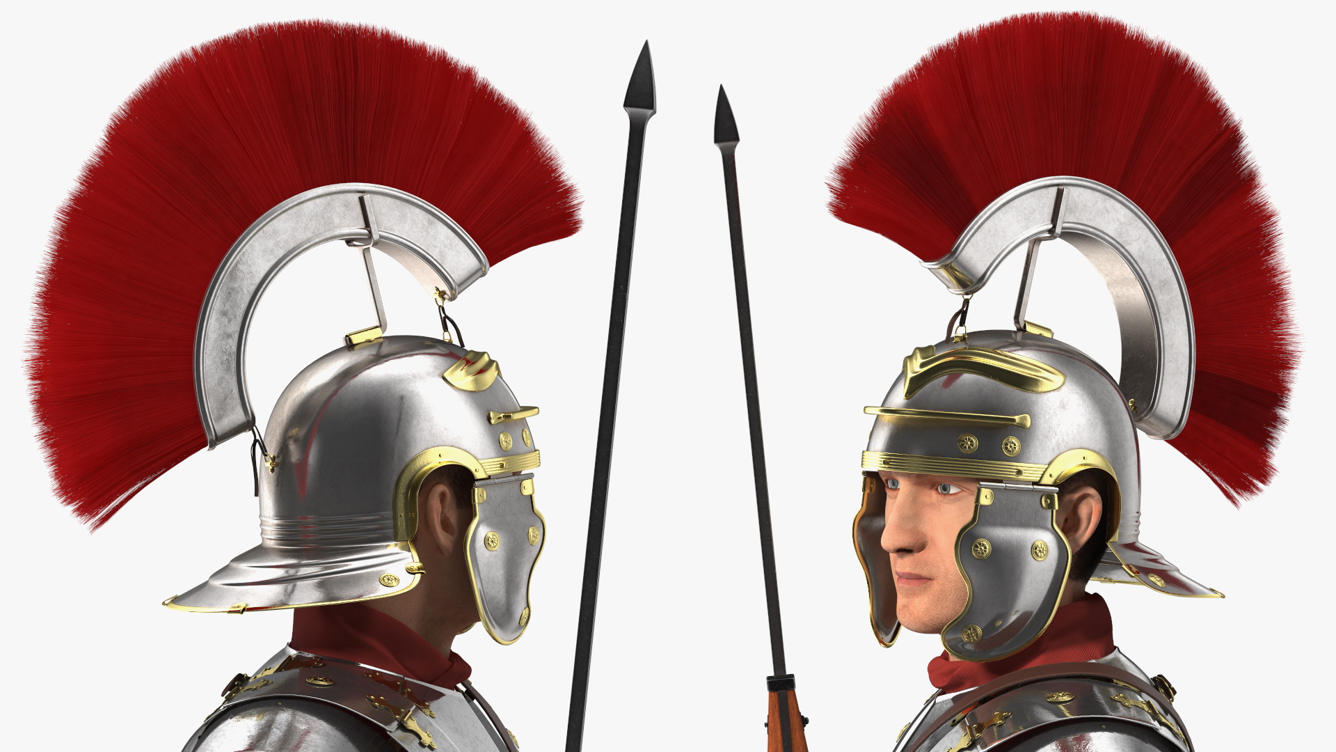 Roman Legionnaire Standing with Scutum and Pilum Fur 3D