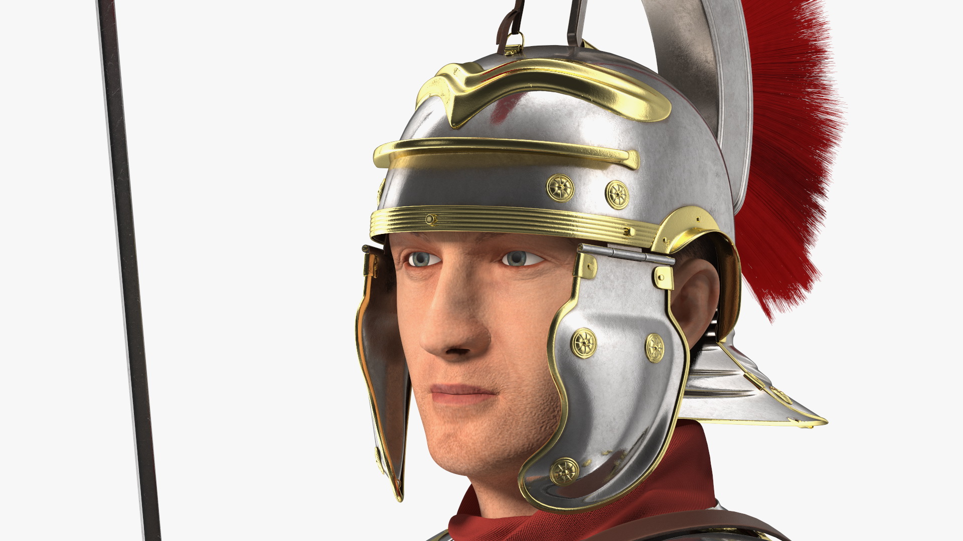 Roman Legionnaire Standing with Scutum and Pilum Fur 3D