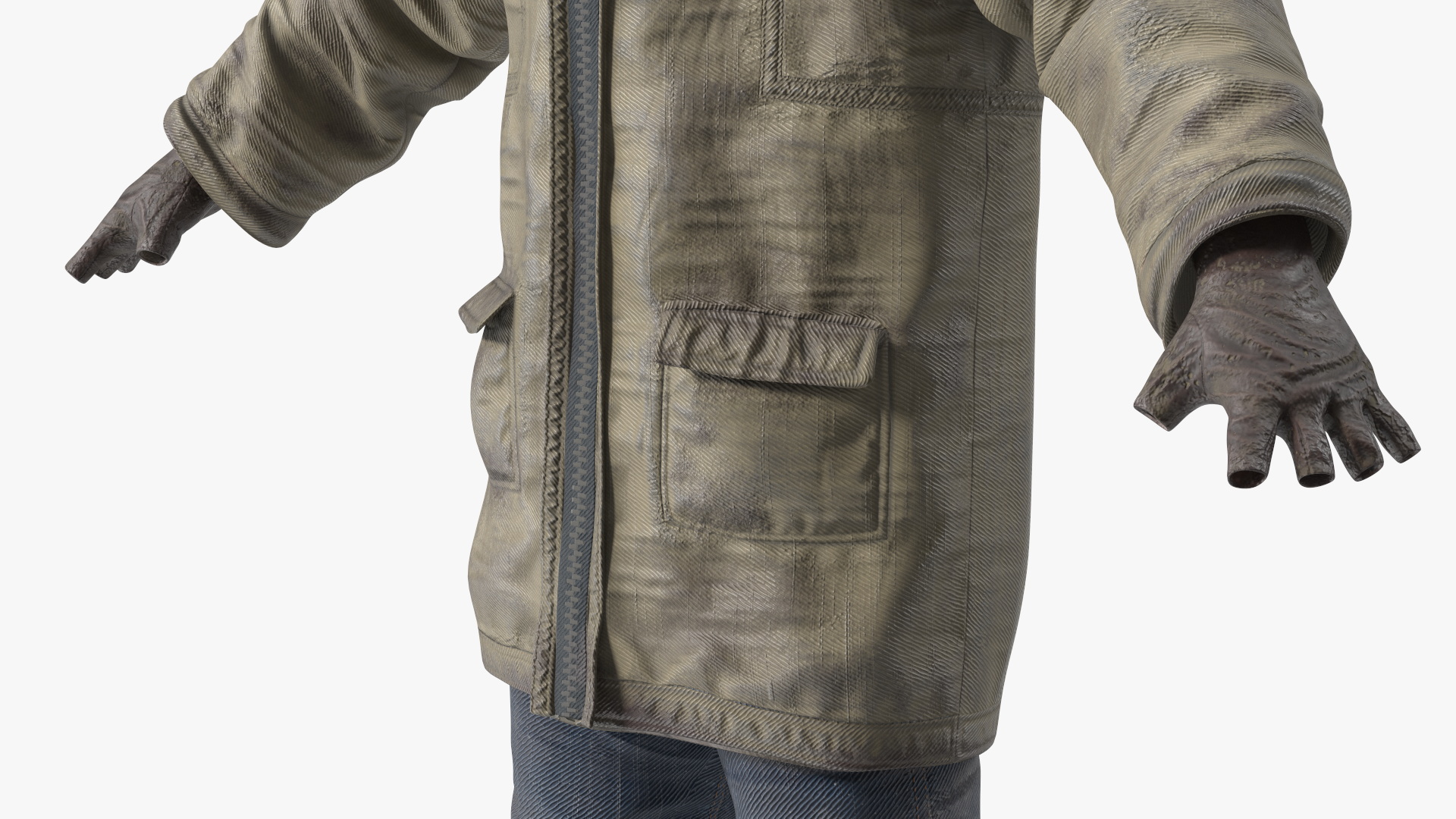 Dirty Clothes of Homeless Man 3D model