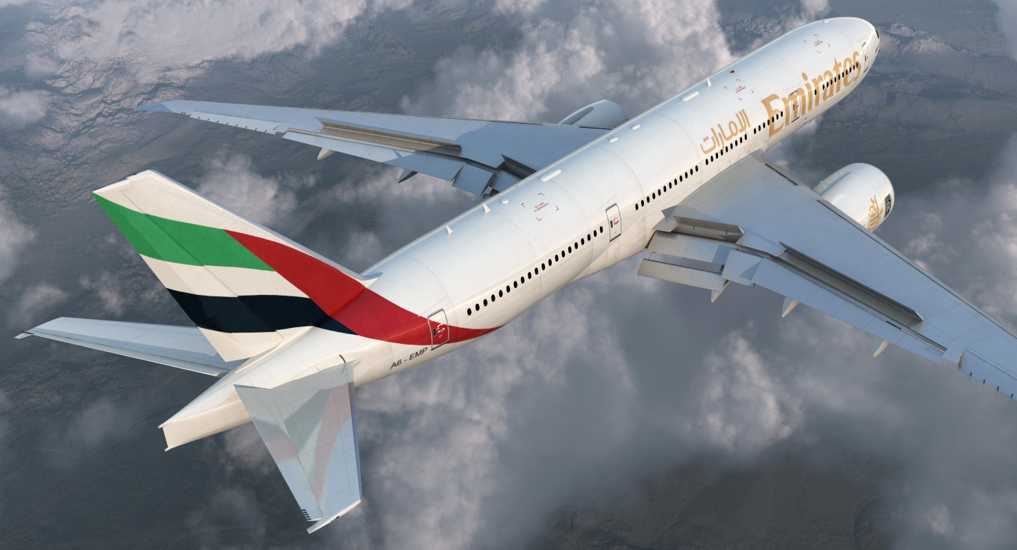 Boeing 777 200LR Emirates Airlines 3D model