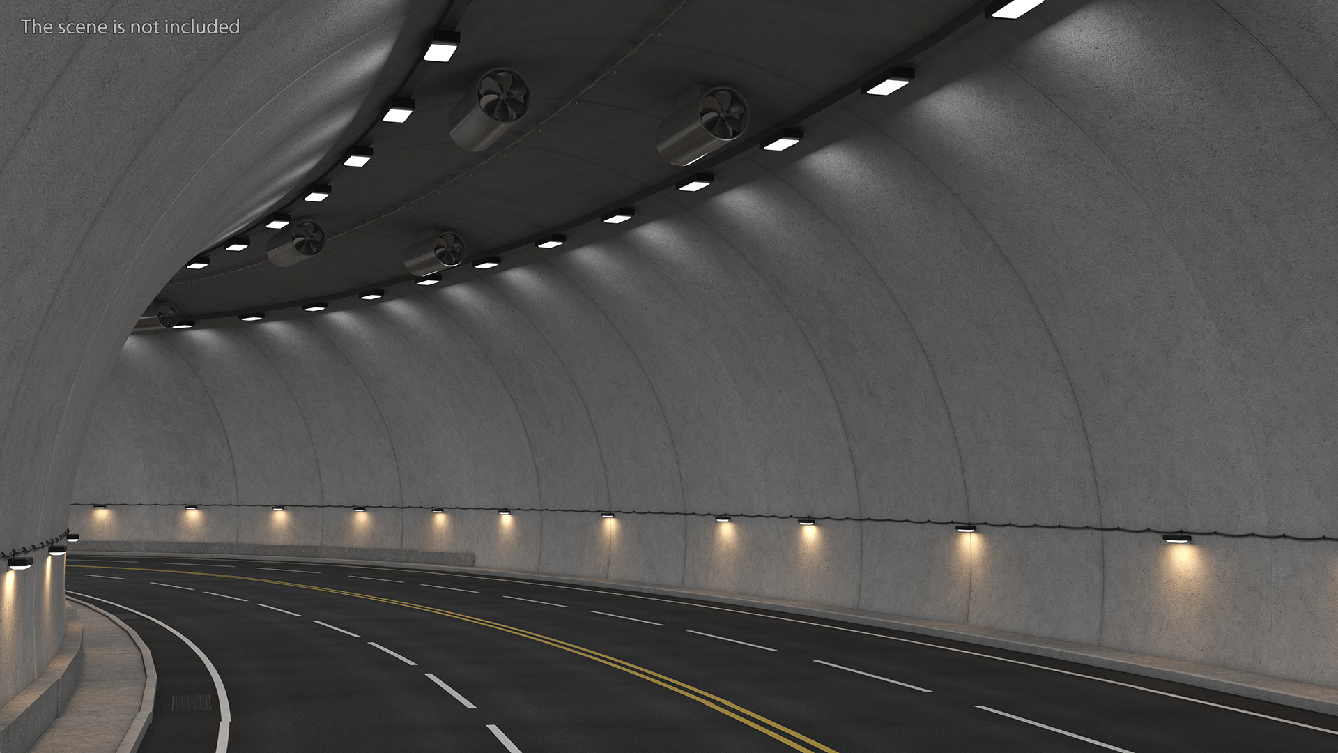 Car Tunnel Cross Section Bend 3D model